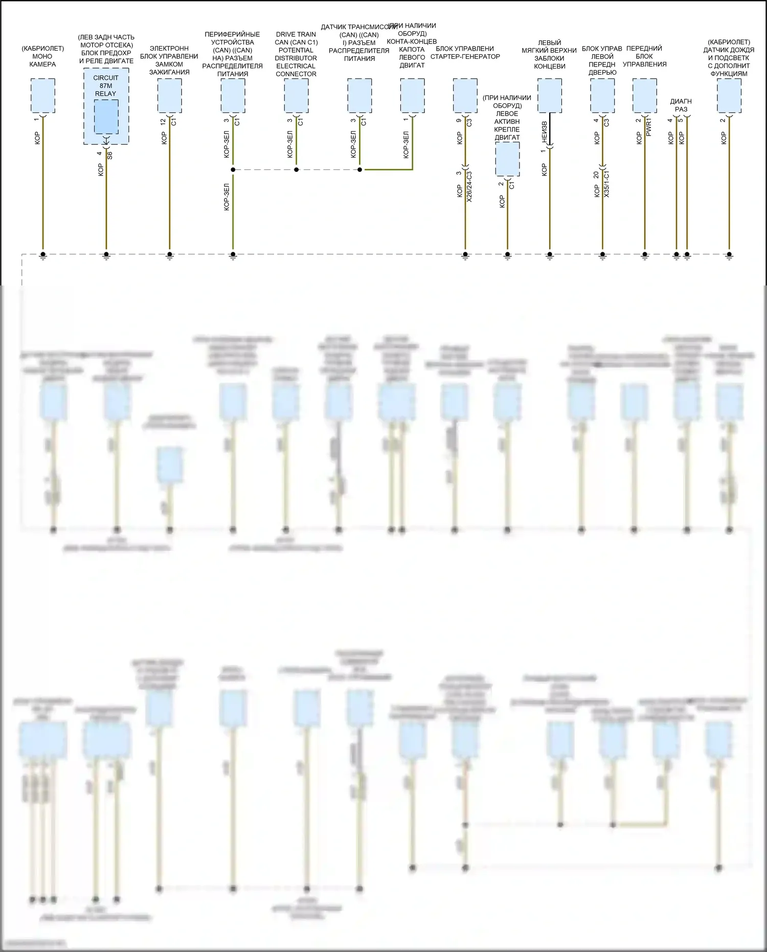 E-класс All-Terrain Mercedes-Benz S213 рестайлинг (2020-2024): Электросхема разводки массы, купе (6 из 7) 