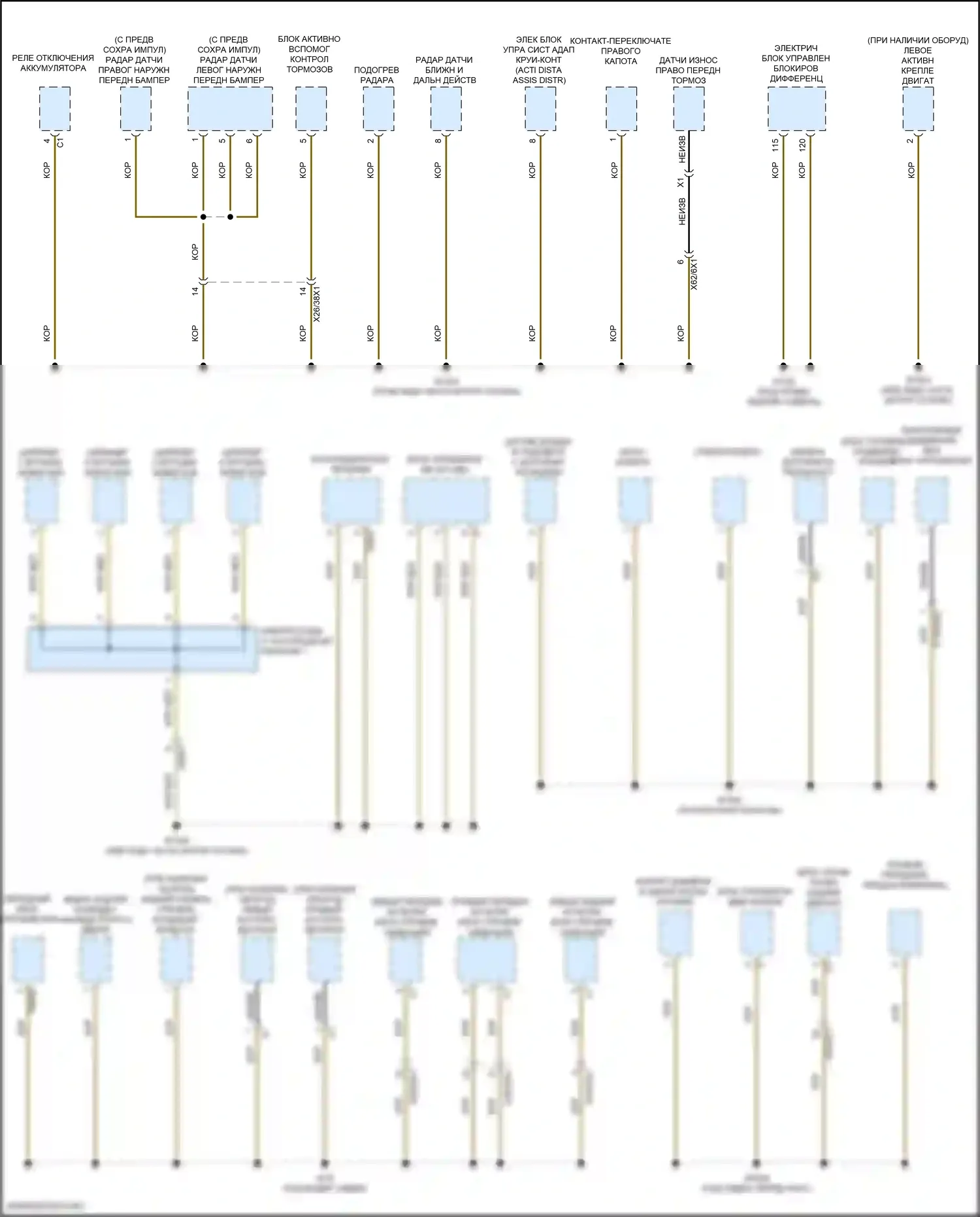 E-класс All-Terrain Mercedes-Benz S213 рестайлинг (2020-2024): Электросхема разводки массы, вагон (6 из 7) 