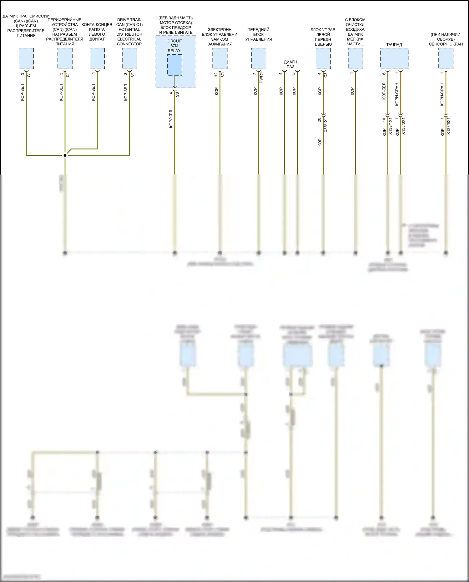 E-класс All-Terrain Mercedes-Benz S213 рестайлинг (2020-2024): Электросхема разводки массы, вагон (7 из 7) 