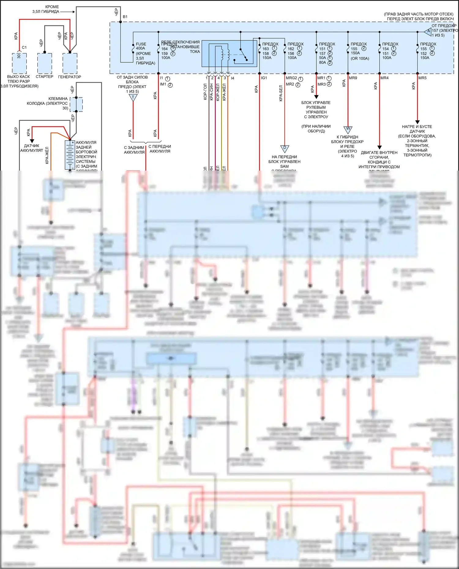 E-класс Mercedes-Benz W212/S212/C207/A207 рестайлинг (2013-2016): Электросхема блока предохранителей реле, седан (1 из 5) 