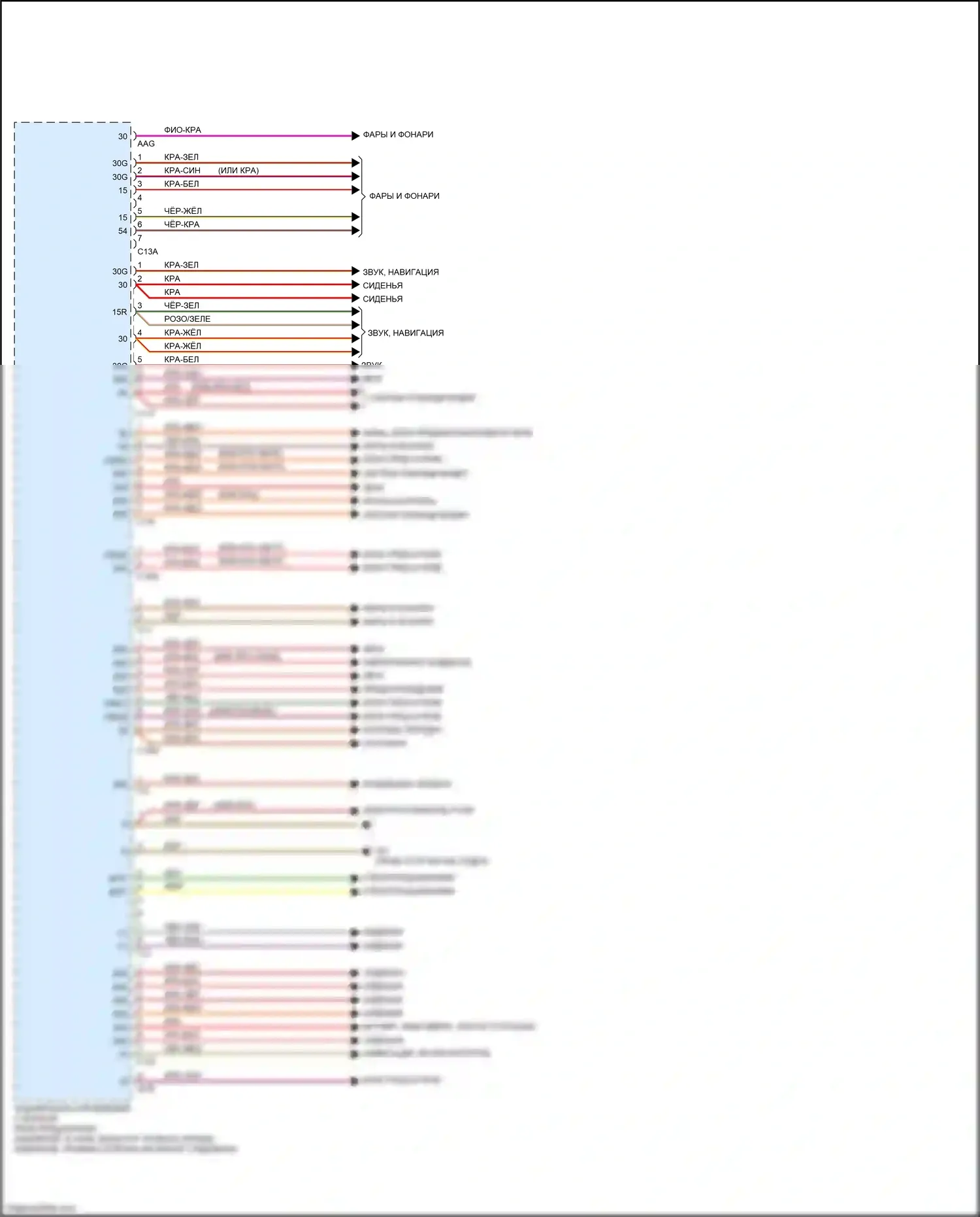 E-класс Mercedes-Benz W212/S212/C207/A207 рестайлинг (2013-2016): Электросхема заднего блока управления sam (2 из 2) 