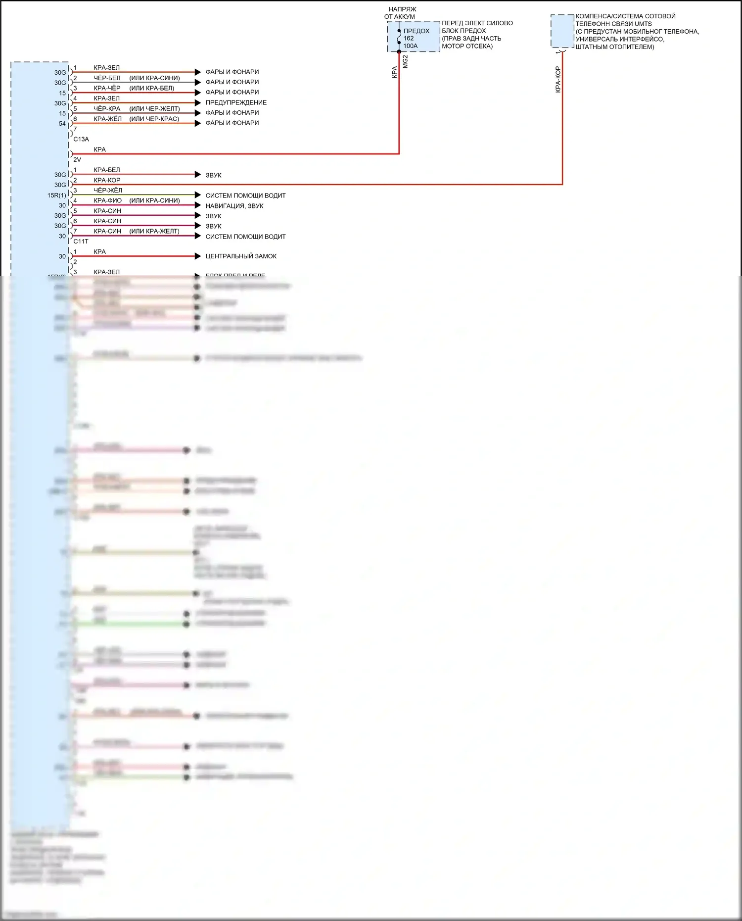 E-класс Mercedes-Benz W212/S212/C207/A207 рестайлинг (2013-2016): Электросхема заднего блока управления sam, купе (2 из 2) 