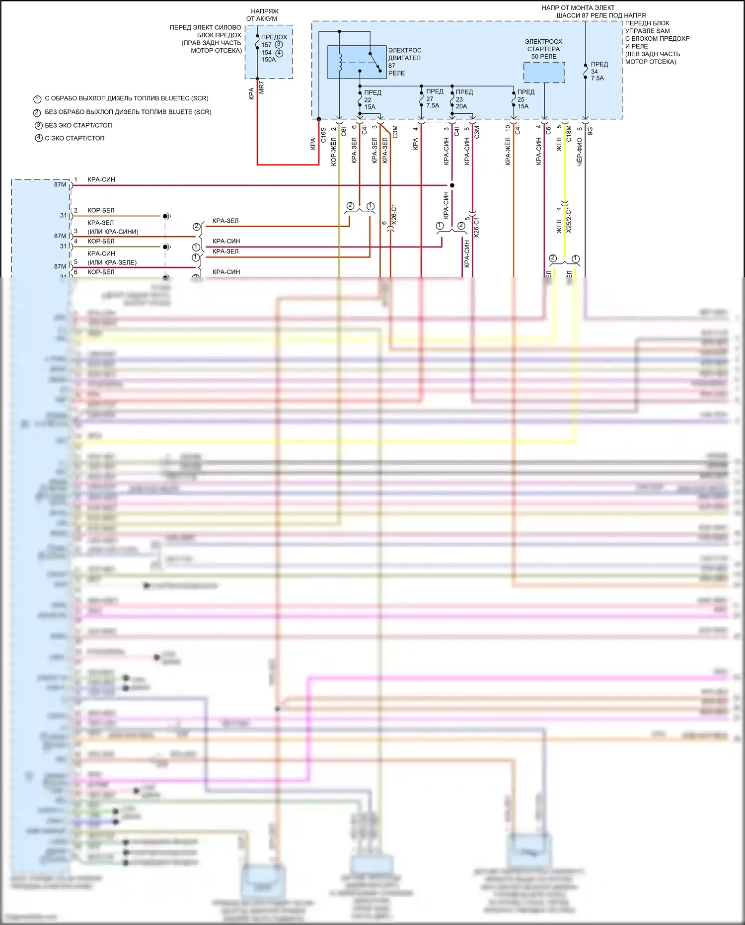E-класс Mercedes-Benz W212/S212/C207/A207 рестайлинг (2013-2016): Электросхема двигателя 2.1л турбодизеля (1 из 10) 
