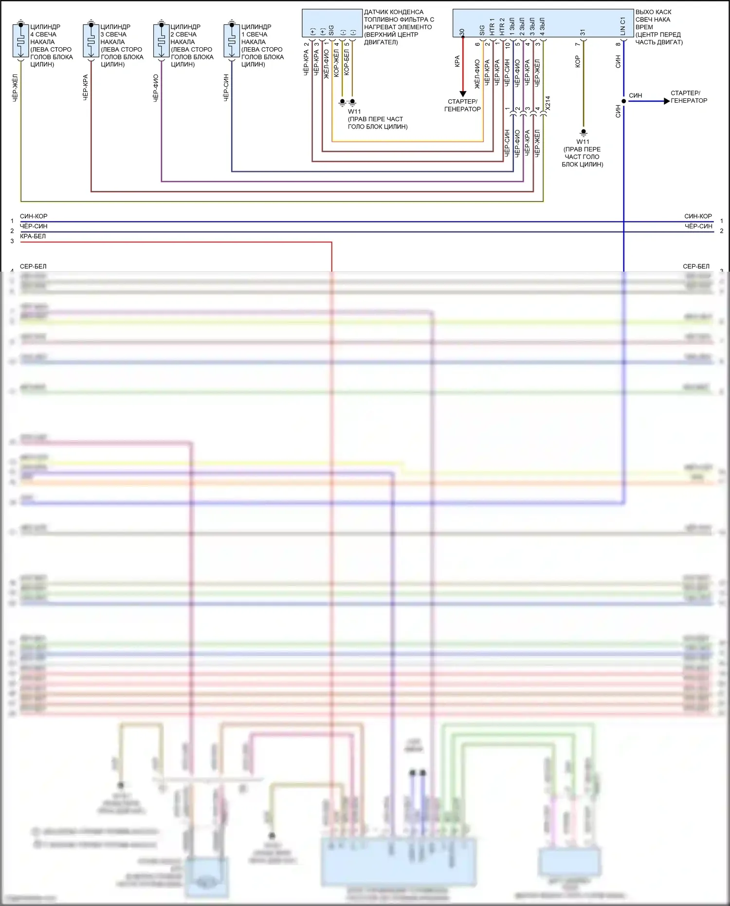 E-класс Mercedes-Benz W212/S212/C207/A207 рестайлинг (2013-2016): Электросхема двигателя 2.1л турбодизеля (8 из 10) 