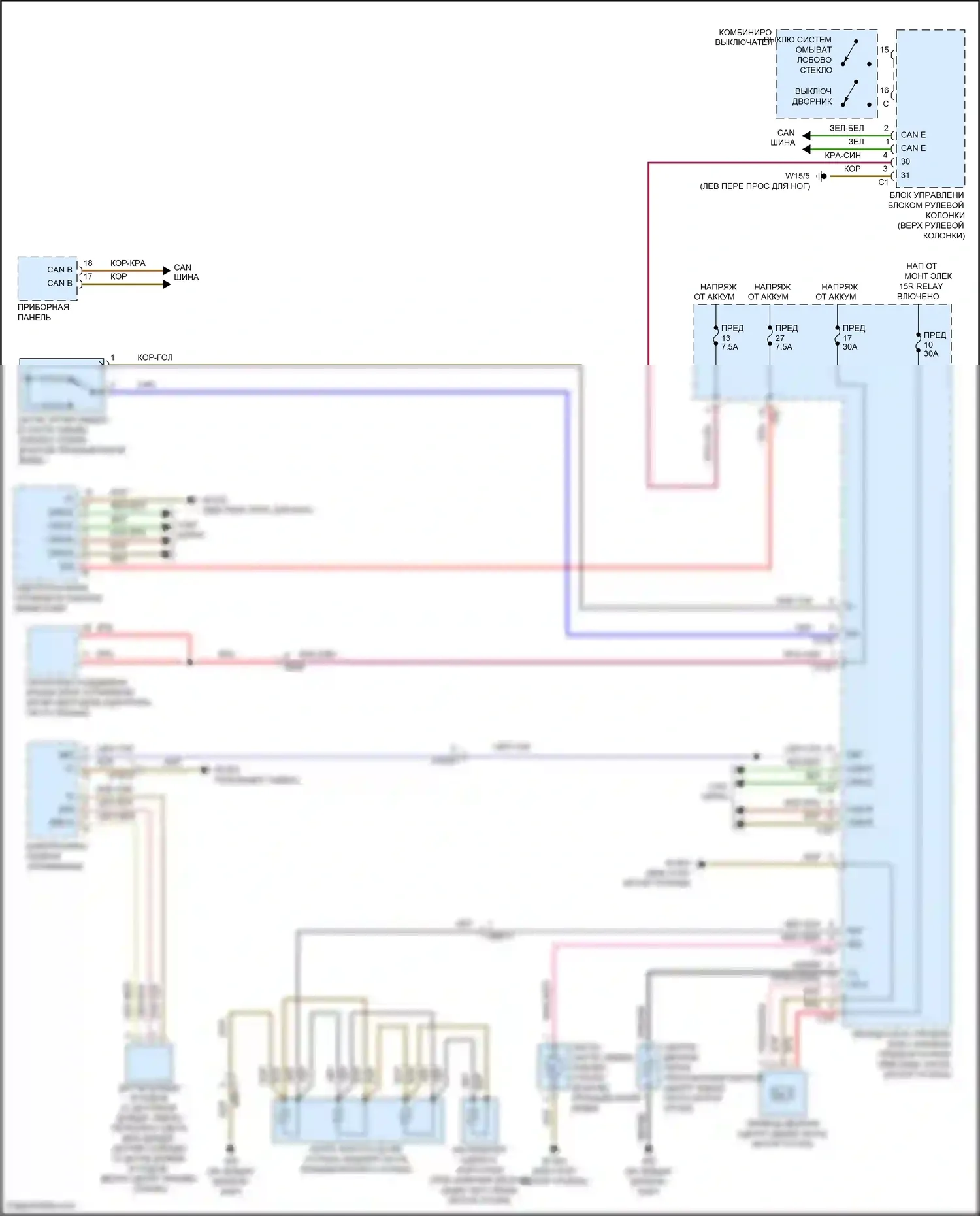 E-класс Mercedes-Benz W212/S212/C207/A207 рестайлинг (2013-2016): Дворники и омыватели электросхема, кабриолет 