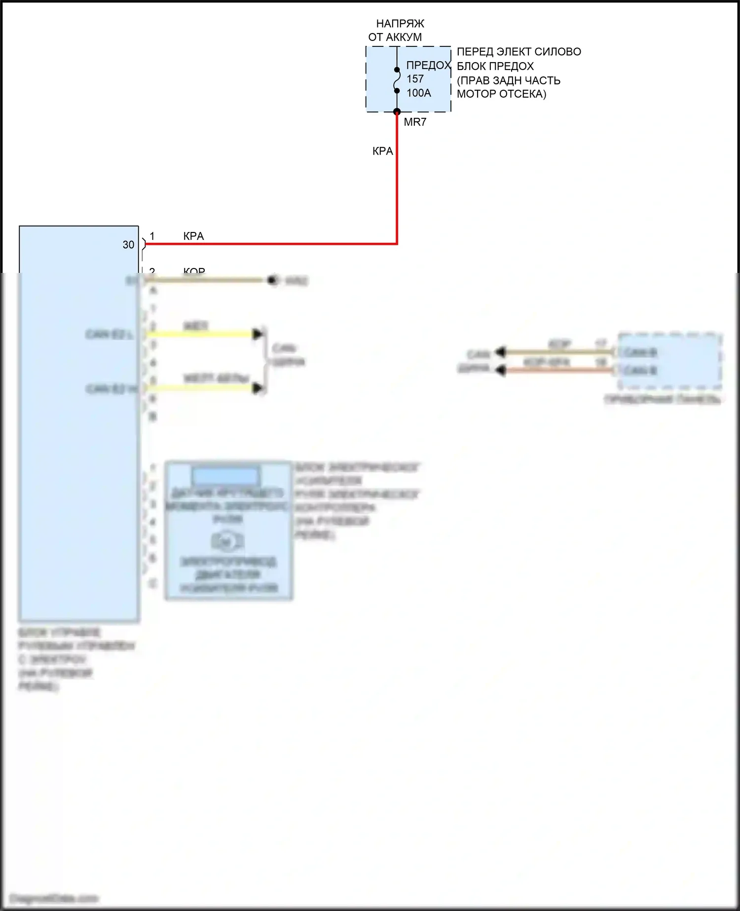 E-класс Mercedes-Benz W212/S212/C207/A207 рестайлинг (2013-2016): Электросхема электроусилителя руля, кабриолет 