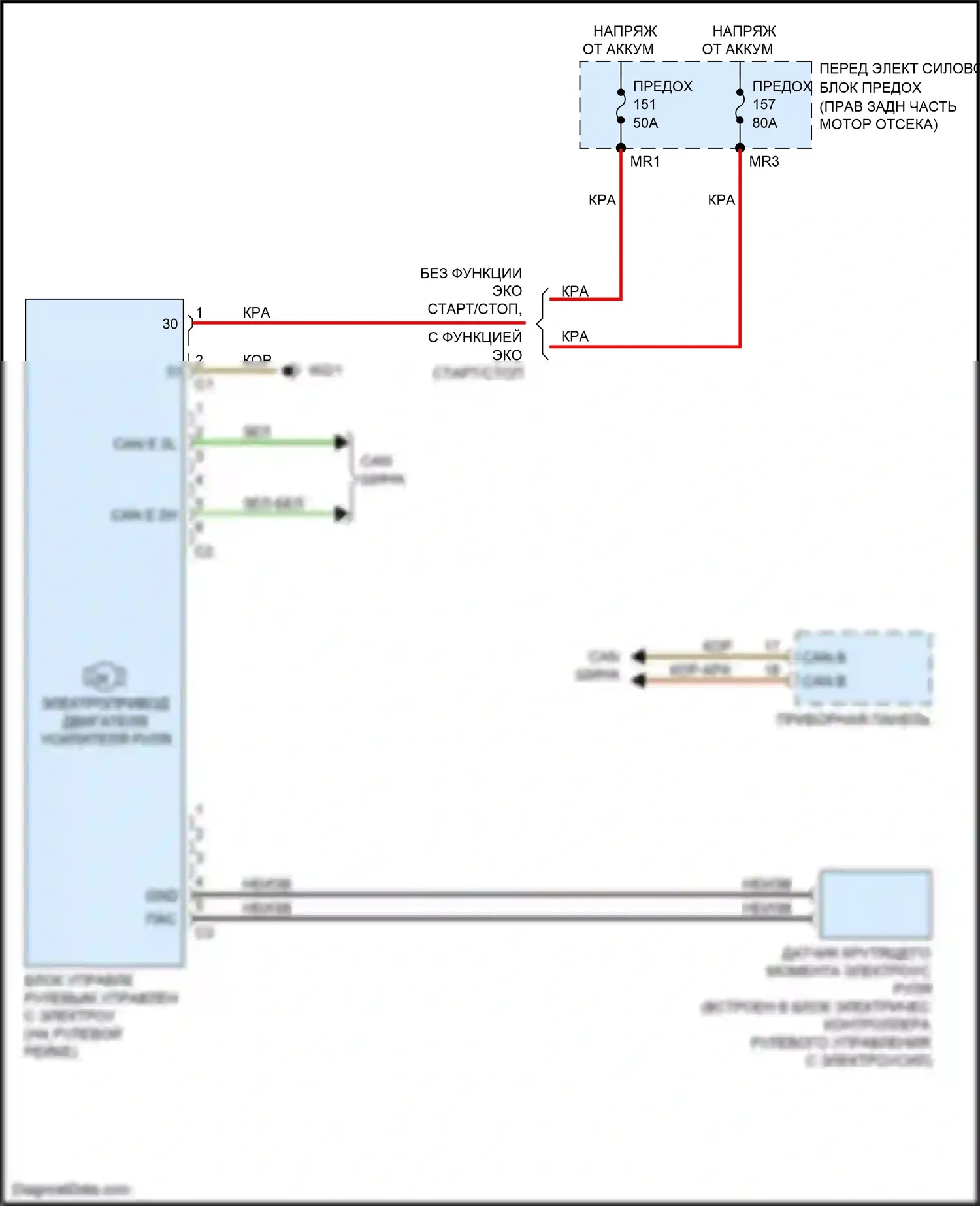 E-класс Mercedes-Benz W212/S212/C207/A207 рестайлинг (2013-2016): Электросхема электроусилителя руля, вагон 