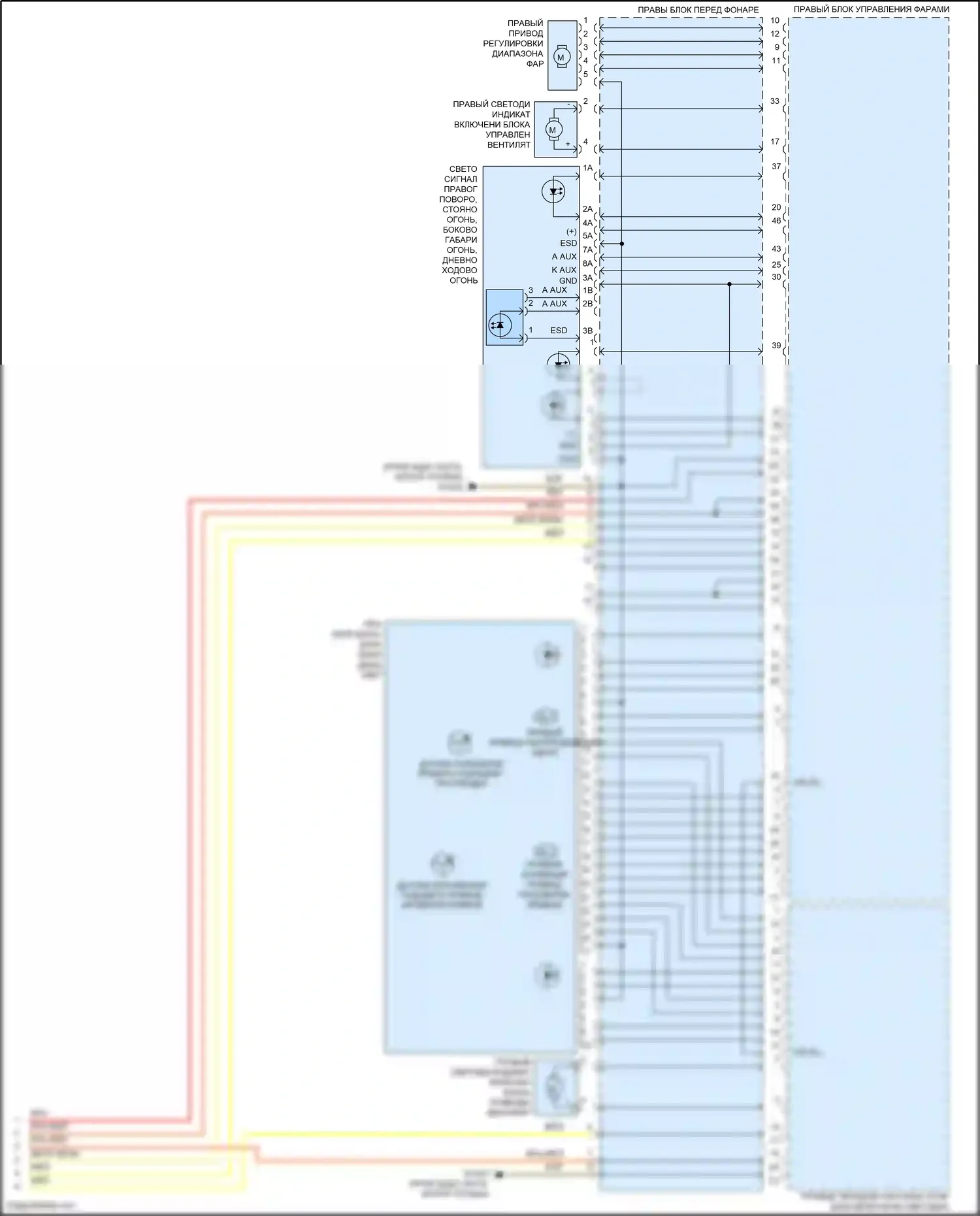 E-класс Mercedes-Benz W212/S212/C207/A207 рестайлинг (2013-2016): Электросхема фар, кабриолет с адаптивными светодиодными фарами (3 из 3) 