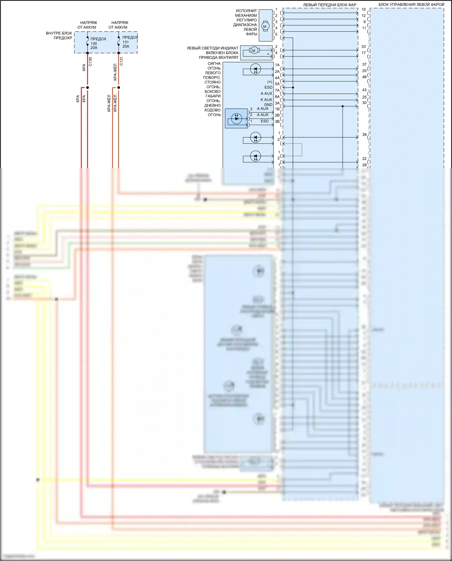 E-класс Mercedes-Benz W212/S212/C207/A207 рестайлинг (2013-2016): Электросхема фар, купе с адаптивными светодиодными фарами (2 из 3) 