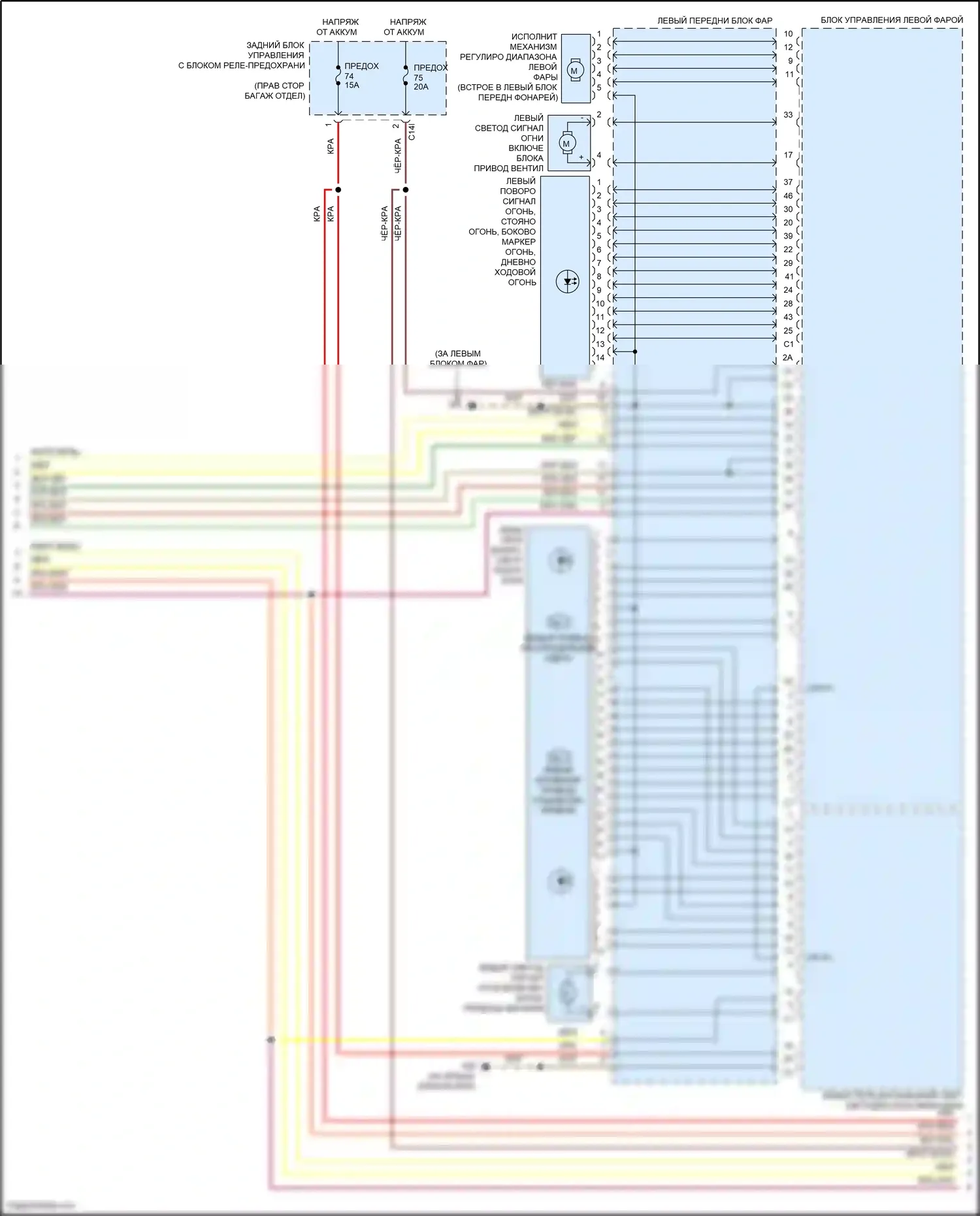 E-класс Mercedes-Benz W212/S212/C207/A207 рестайлинг (2013-2016): Электросхема фар, вагон с адаптивными светодиодными фарами (2 из 3) 