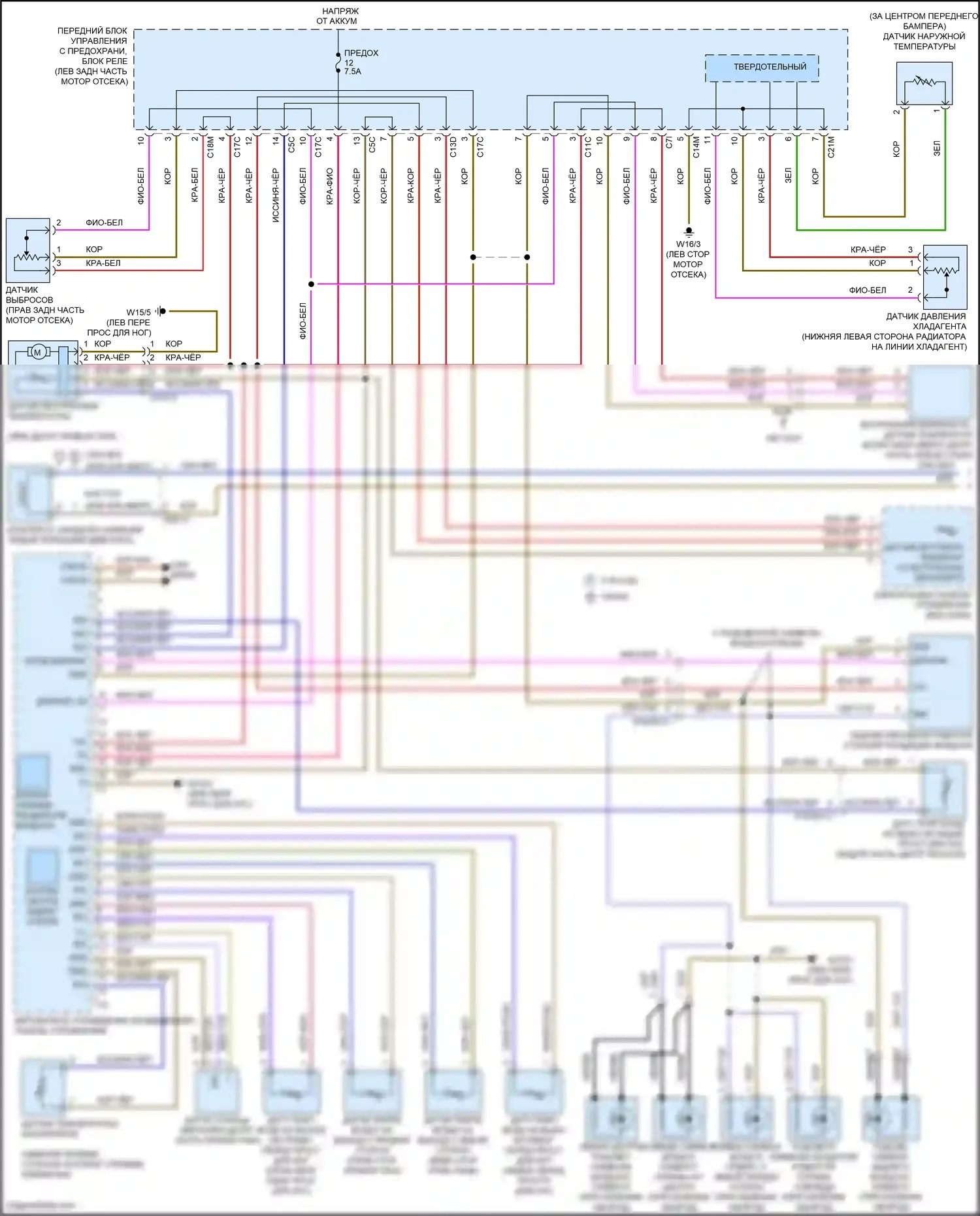 E-класс Mercedes-Benz W212/S212/C207/A207 рестайлинг (2013-2016): Электросхема климат контроля, купе без термотропного (1 из 2) 