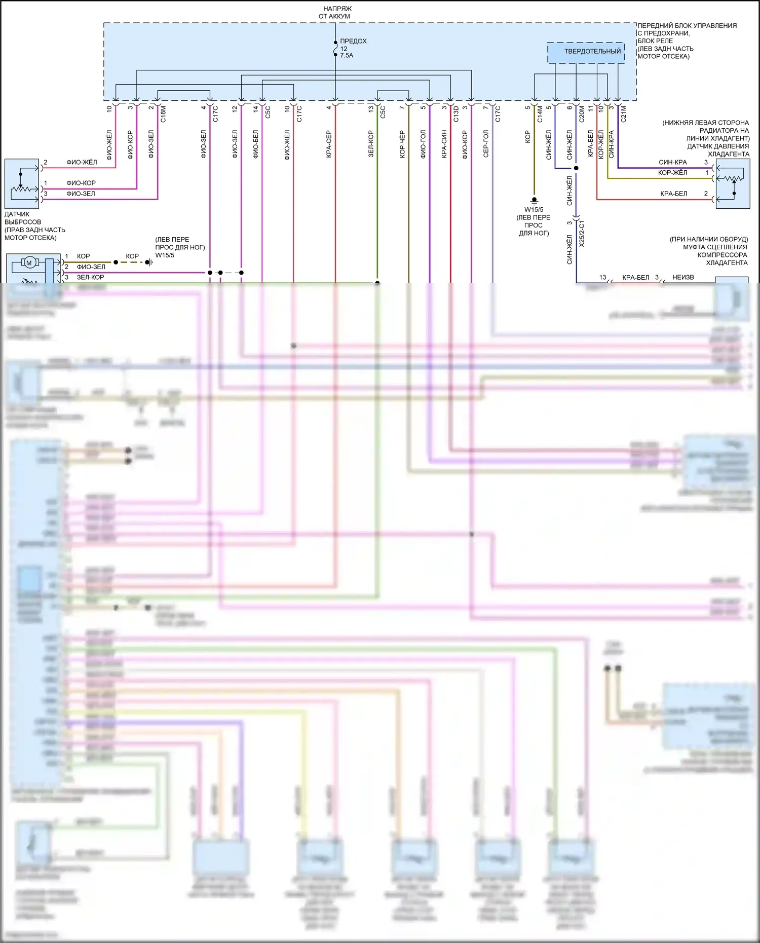 E-класс Mercedes-Benz W212/S212/C207/A207 рестайлинг (2013-2016): Электросхема климат контроля, седан с термотропным (1 из 3) 