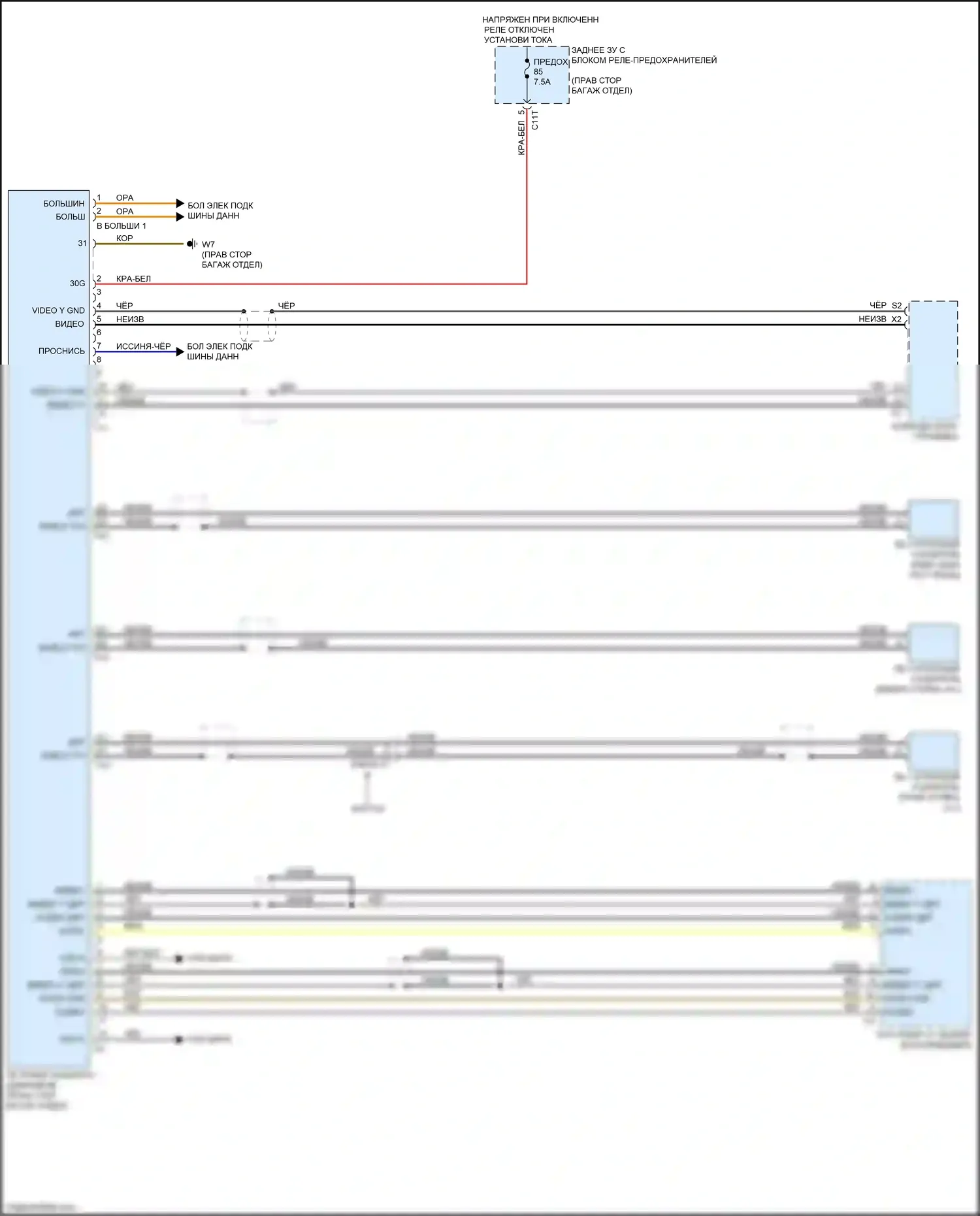 E-класс Mercedes-Benz W212/S212/C207/A207 рестайлинг (2013-2016): Электросхема тв-тюнера 