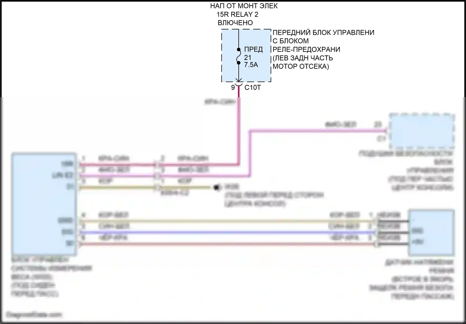 E-класс Mercedes-Benz W212/S212/C207/A207 рестайлинг (2013-2016): Электросхема системы измерения веса, седан 