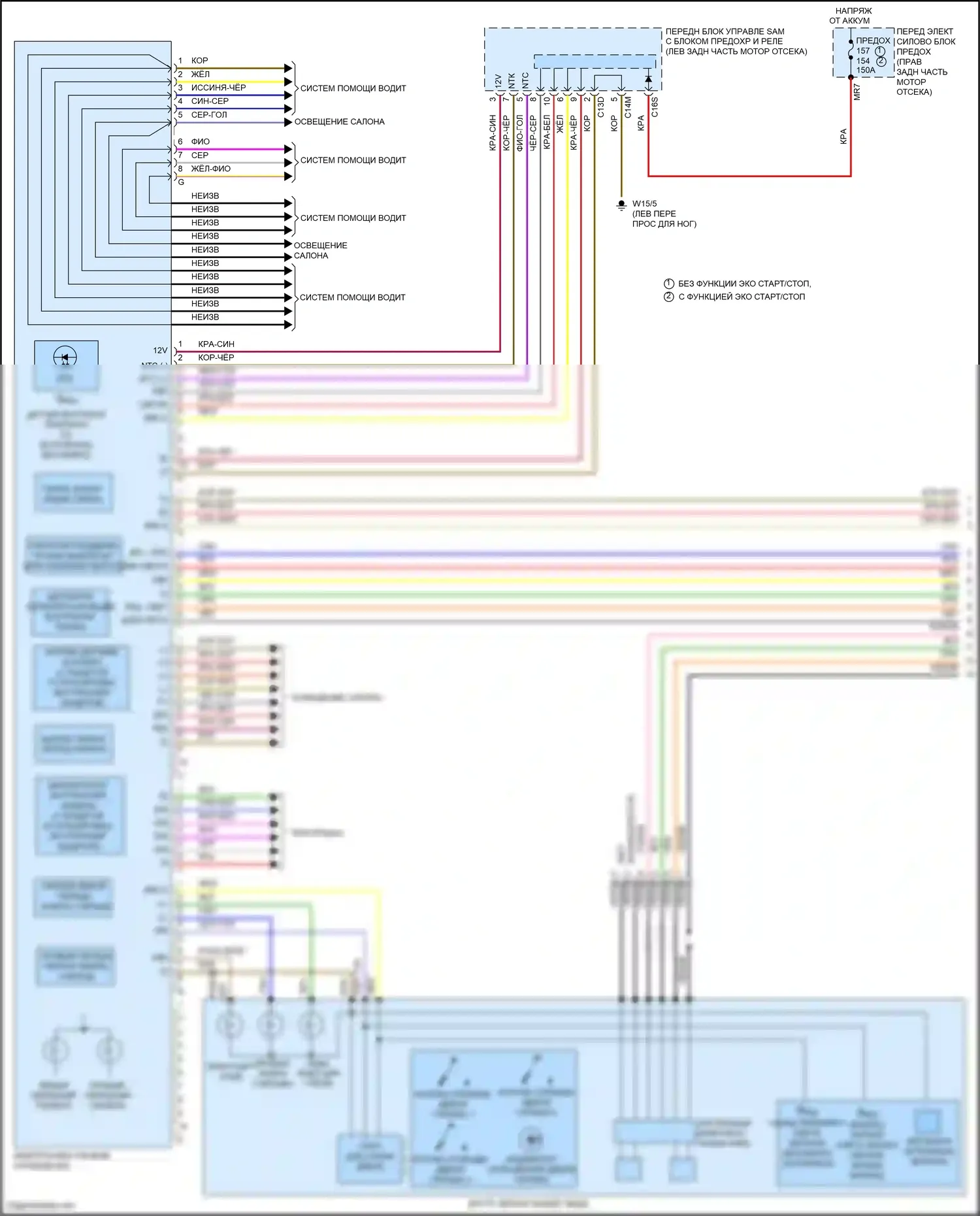 E-класс Mercedes-Benz W212/S212/C207/A207 рестайлинг (2013-2016): Электросхема потолочной консоли, без люка (1 из 2) 
