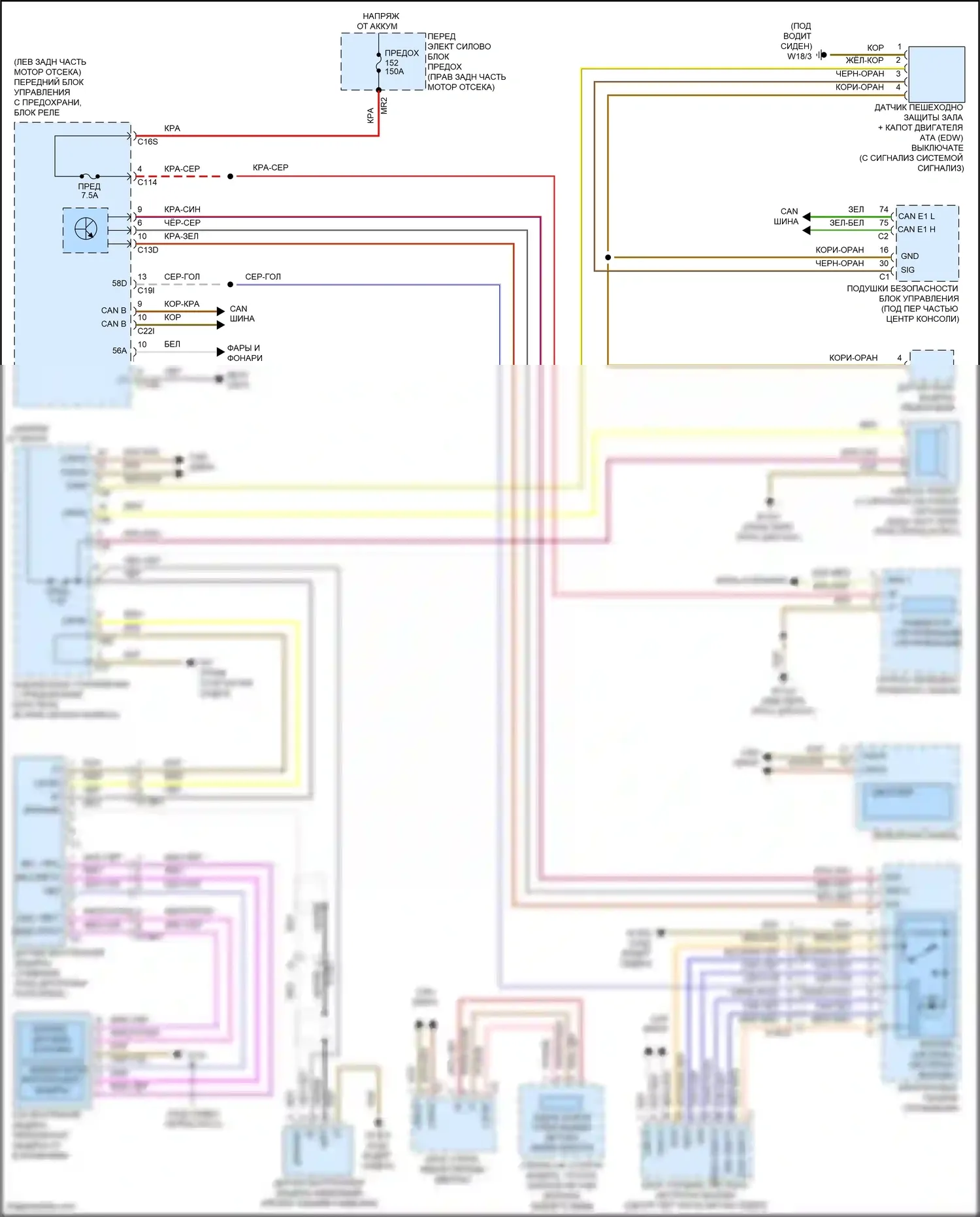 E-класс Mercedes-Benz W212/S212/C207/A207 рестайлинг (2013-2016): Электросхема сигнализаций сигнализации, кабриолет 