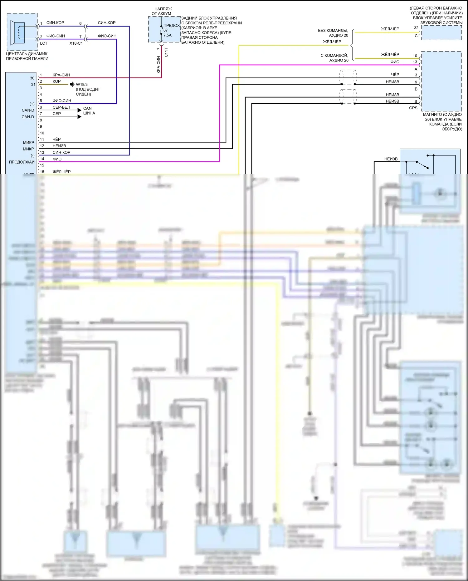 E-класс Mercedes-Benz W212/S212/C207/A207 рестайлинг (2013-2016): Электросхема экстренного вызова, купе 