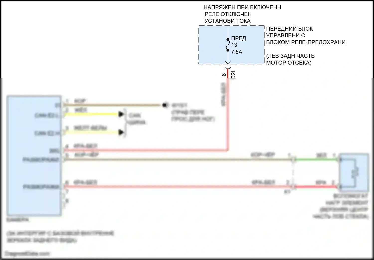 E-класс Mercedes-Benz W212/S212/C207/A207 рестайлинг (2013-2016): Электросхема многофункциональной камеры 