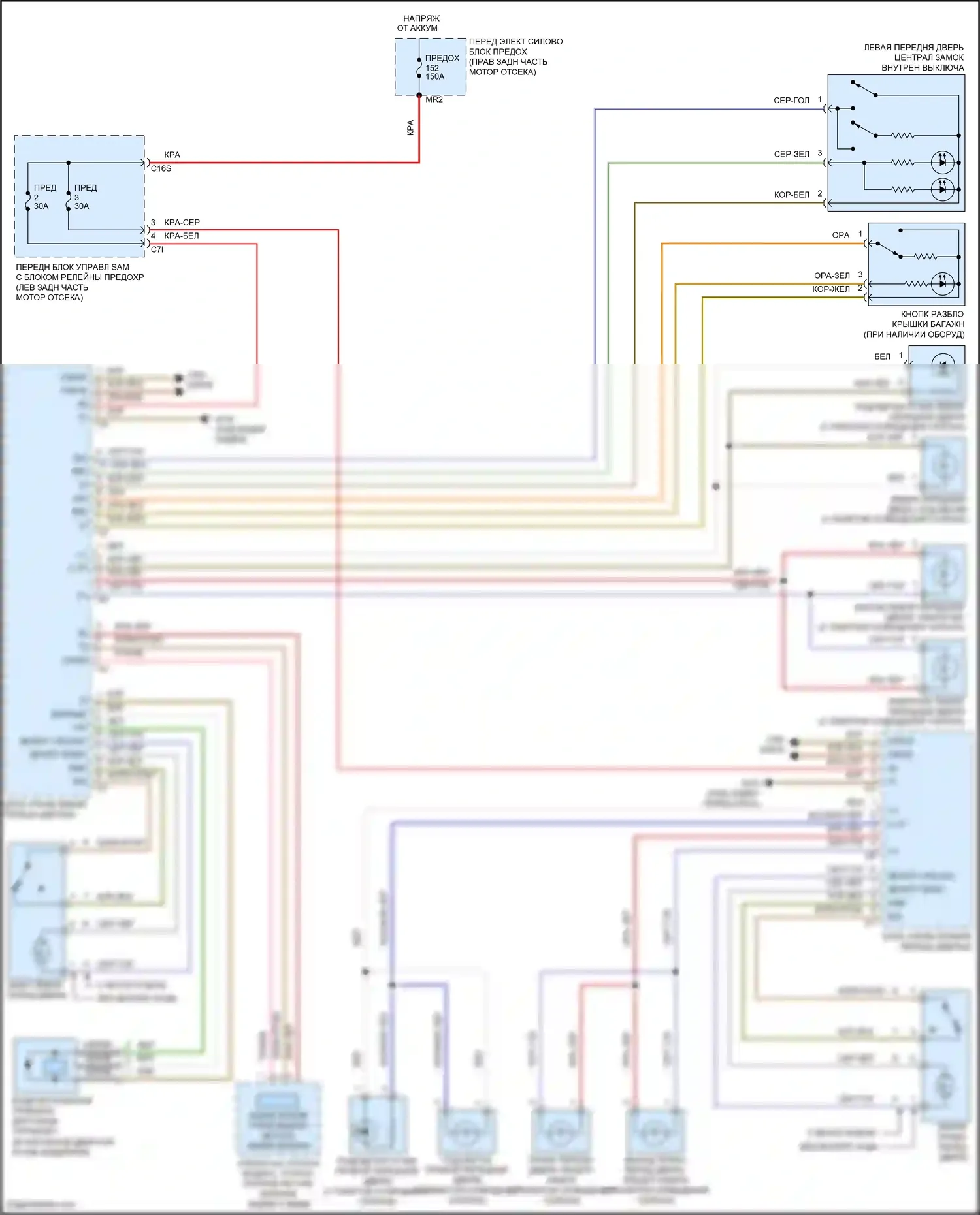 E-класс Mercedes-Benz W212/S212/C207/A207 рестайлинг (2013-2016): Электросхема центрального замка с автоблокировкой, купе 