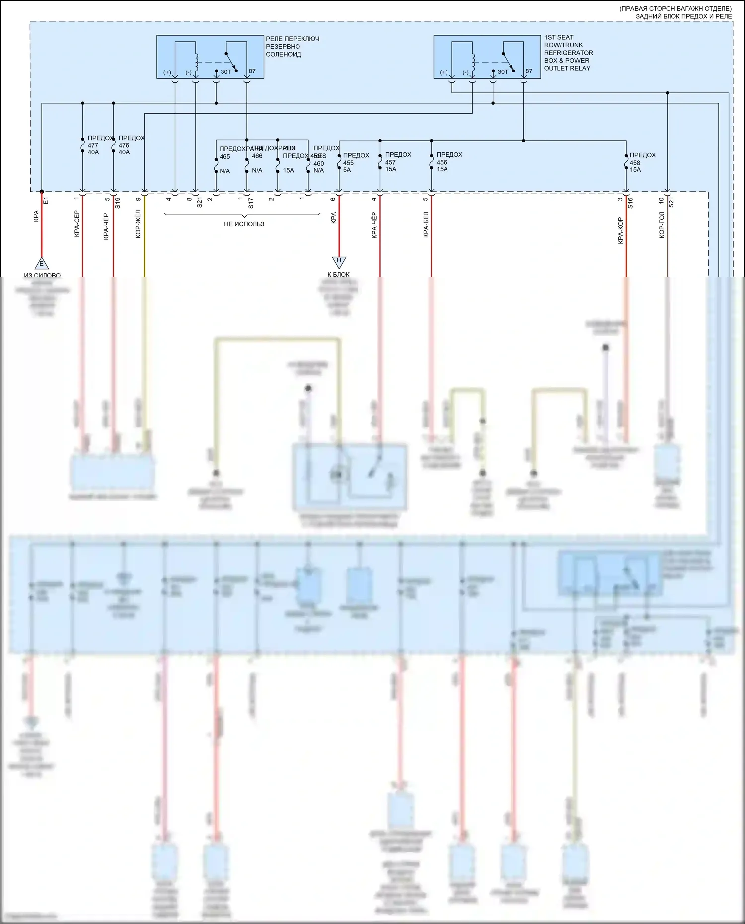 E-класс Mercedes-Benz W213/S213/C238/A238 рестайлинг (2020-2024): Электросхема блока предохранителей реле, кабриолет (3 из 8) 