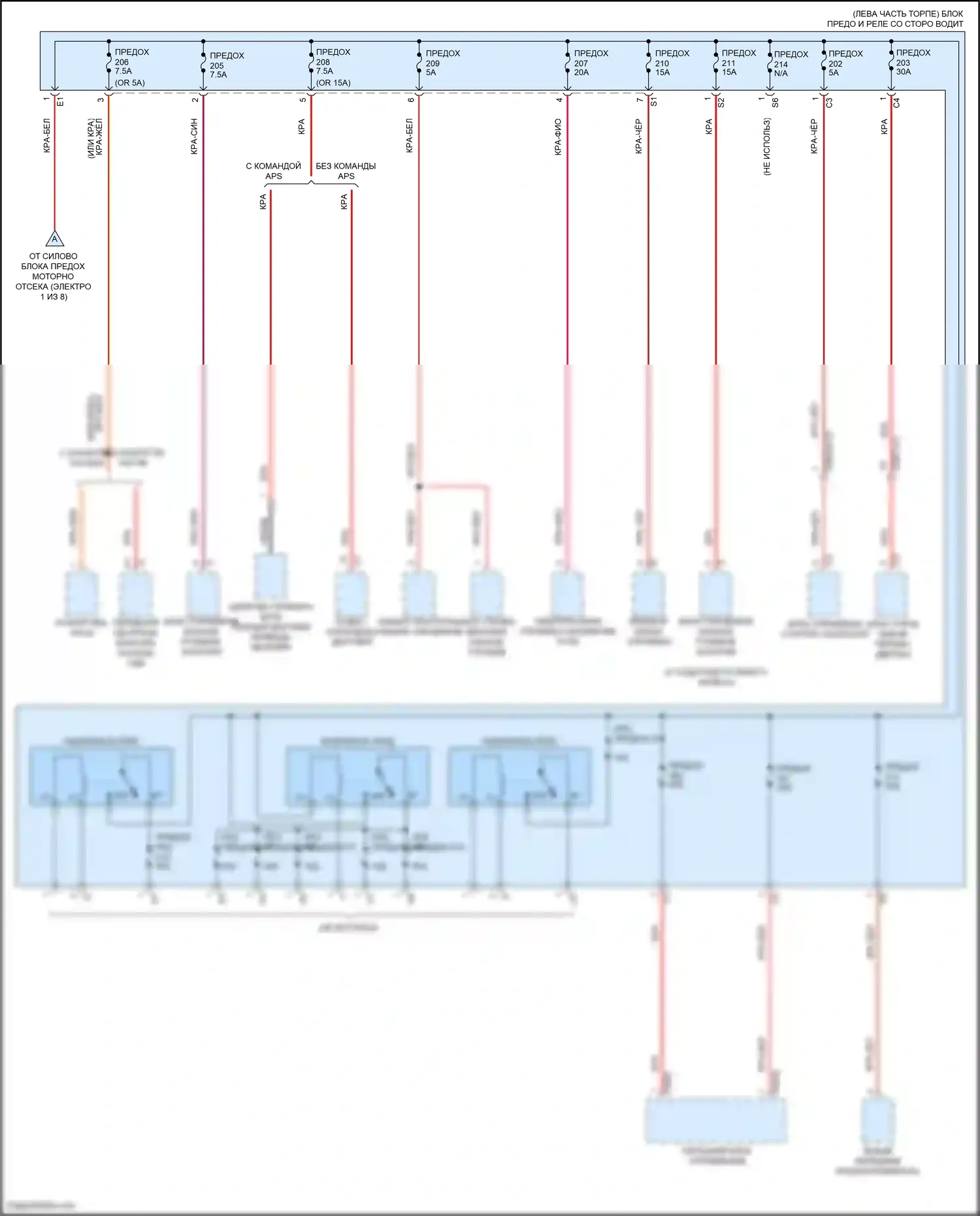 E-класс Mercedes-Benz W213/S213/C238/A238 рестайлинг (2020-2024): Электросхема блока предохранителей реле, купе (2 из 8) 