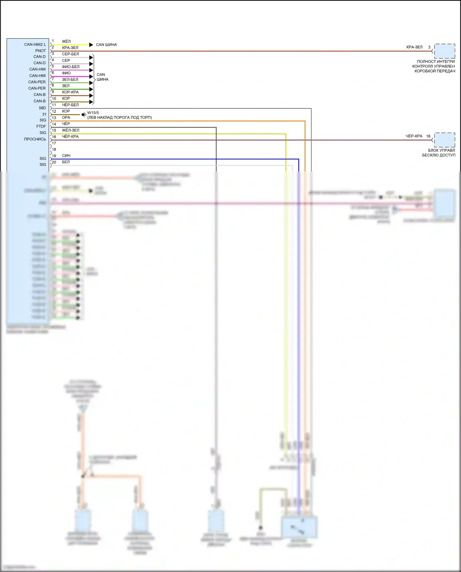 E-класс Mercedes-Benz W213/S213/C238/A238 рестайлинг (2020-2024): Электросхема блока предохранителей реле, седан (7 из 8) 