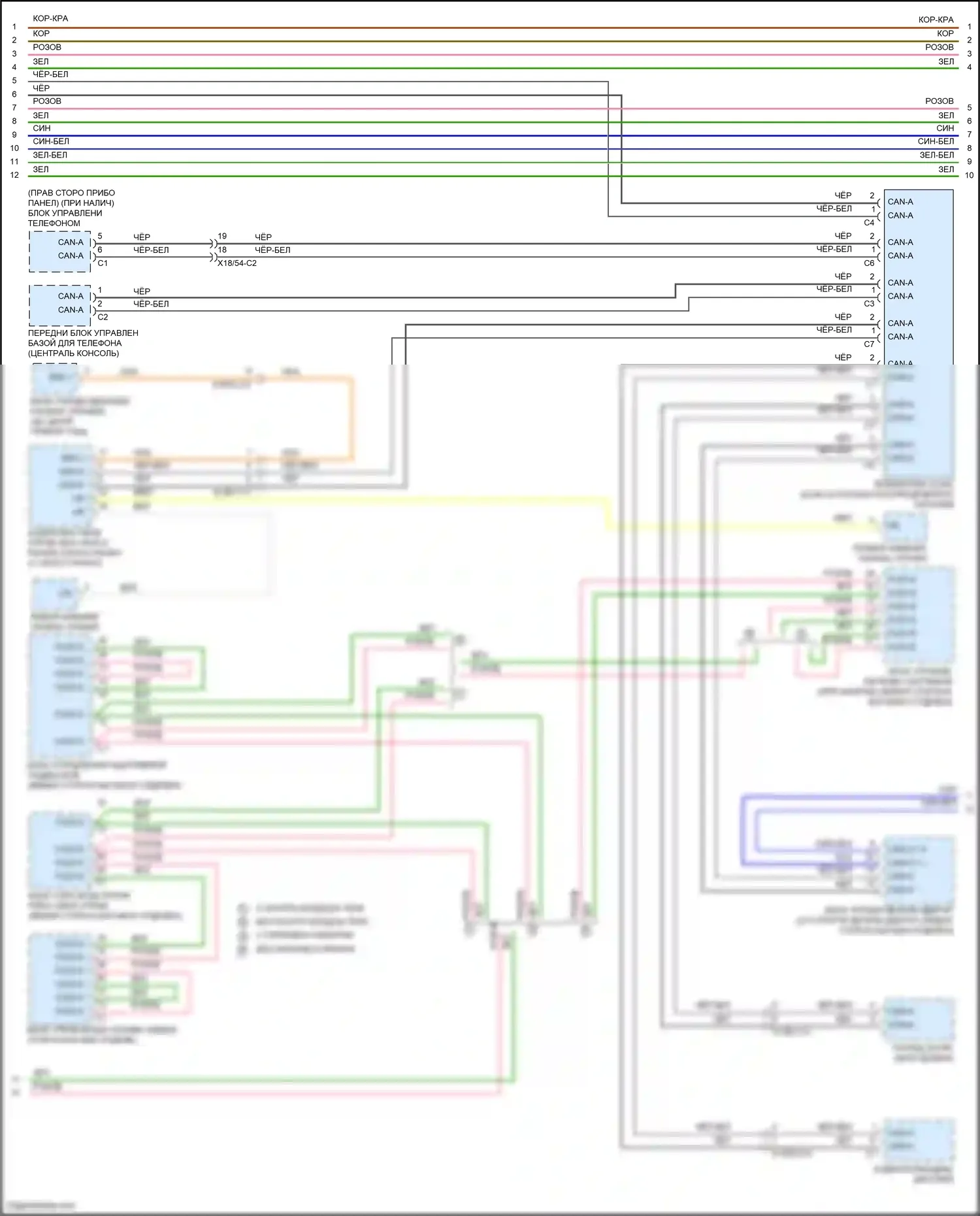 E-класс Mercedes-Benz W213/S213/C238/A238 рестайлинг (2020-2024): Электросхема шины высокого/низкого уровня, кабриолет (4 из 6) 