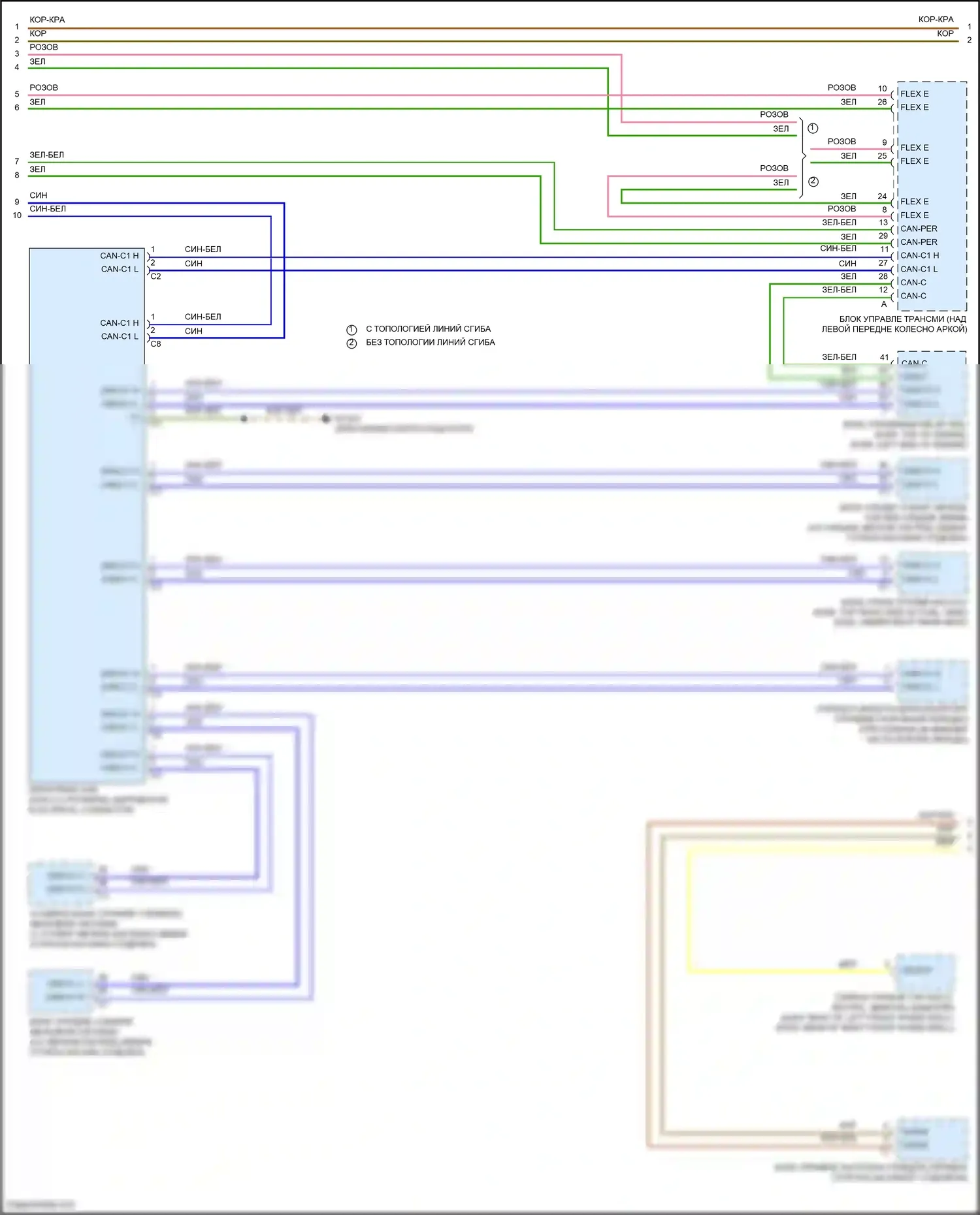 E-класс Mercedes-Benz W213/S213/C238/A238 рестайлинг (2020-2024): Электросхема шины высокого/низкого уровня, седан (6 из 7) 