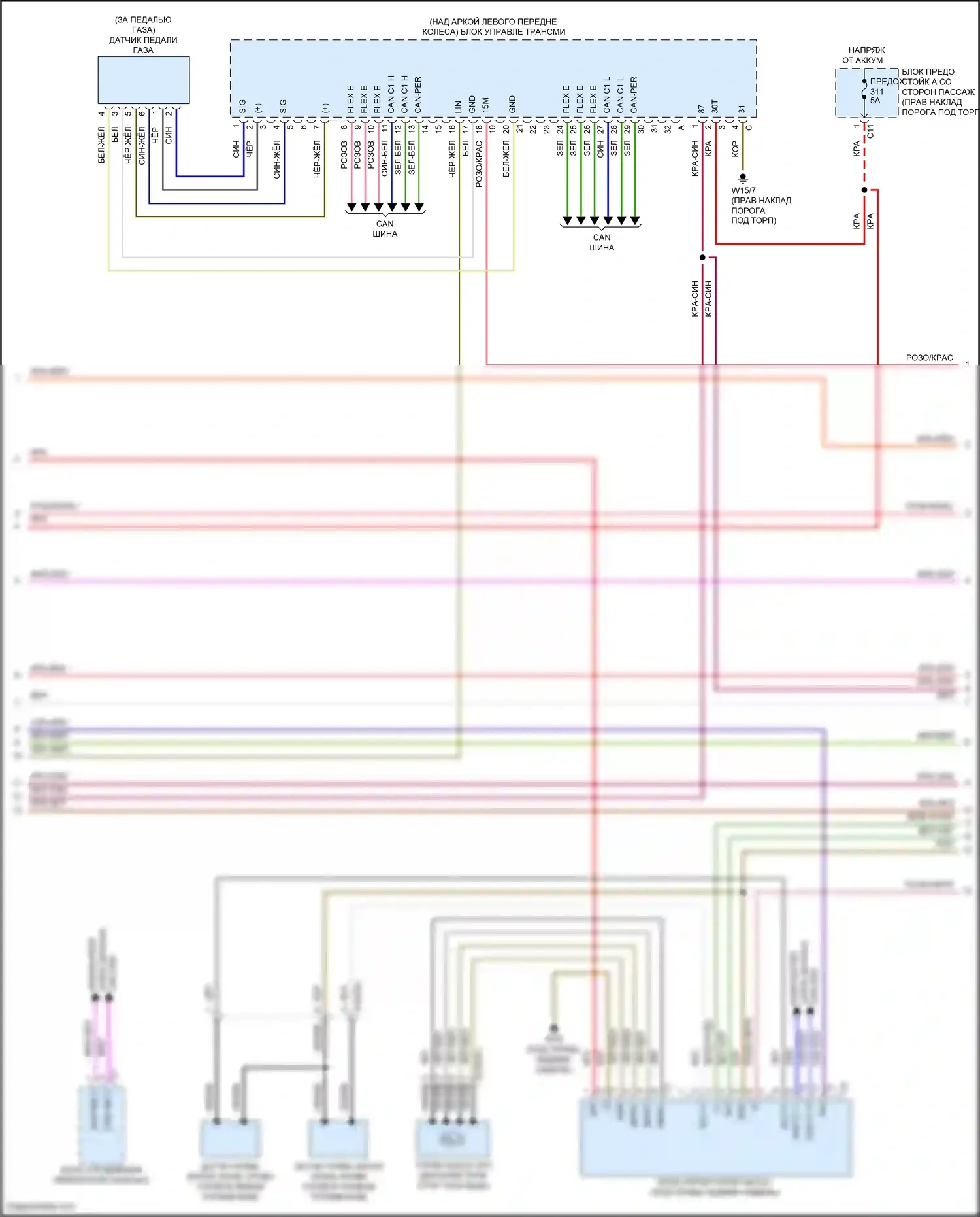 E-класс Mercedes-Benz W213/S213/C238/A238 рестайлинг (2020-2024): Электросхема двигателя 2.0л турбо (2 из 8) 