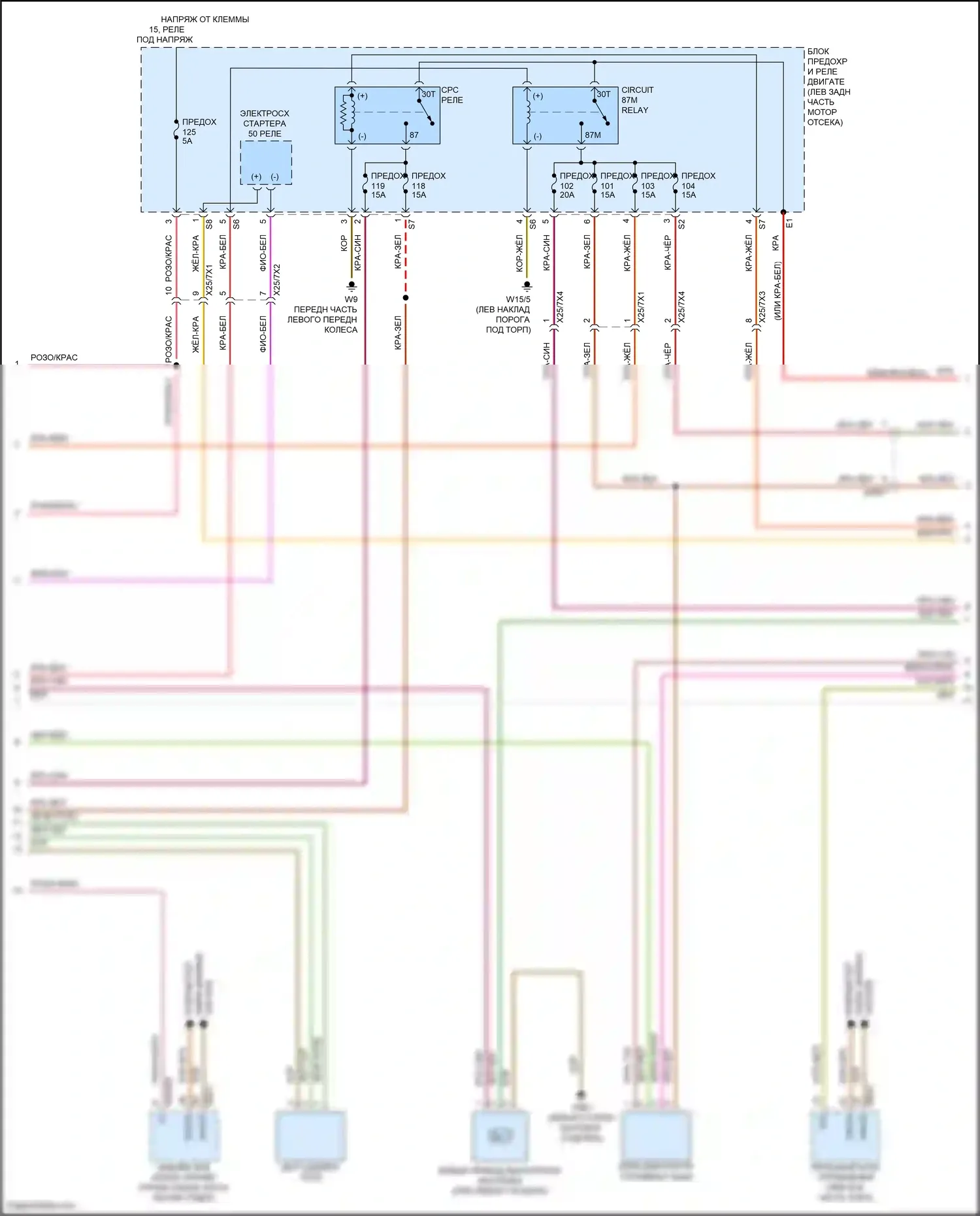E-класс Mercedes-Benz W213/S213/C238/A238 рестайлинг (2020-2024): Электросхема двигателя 2.0л турбо (3 из 8) 