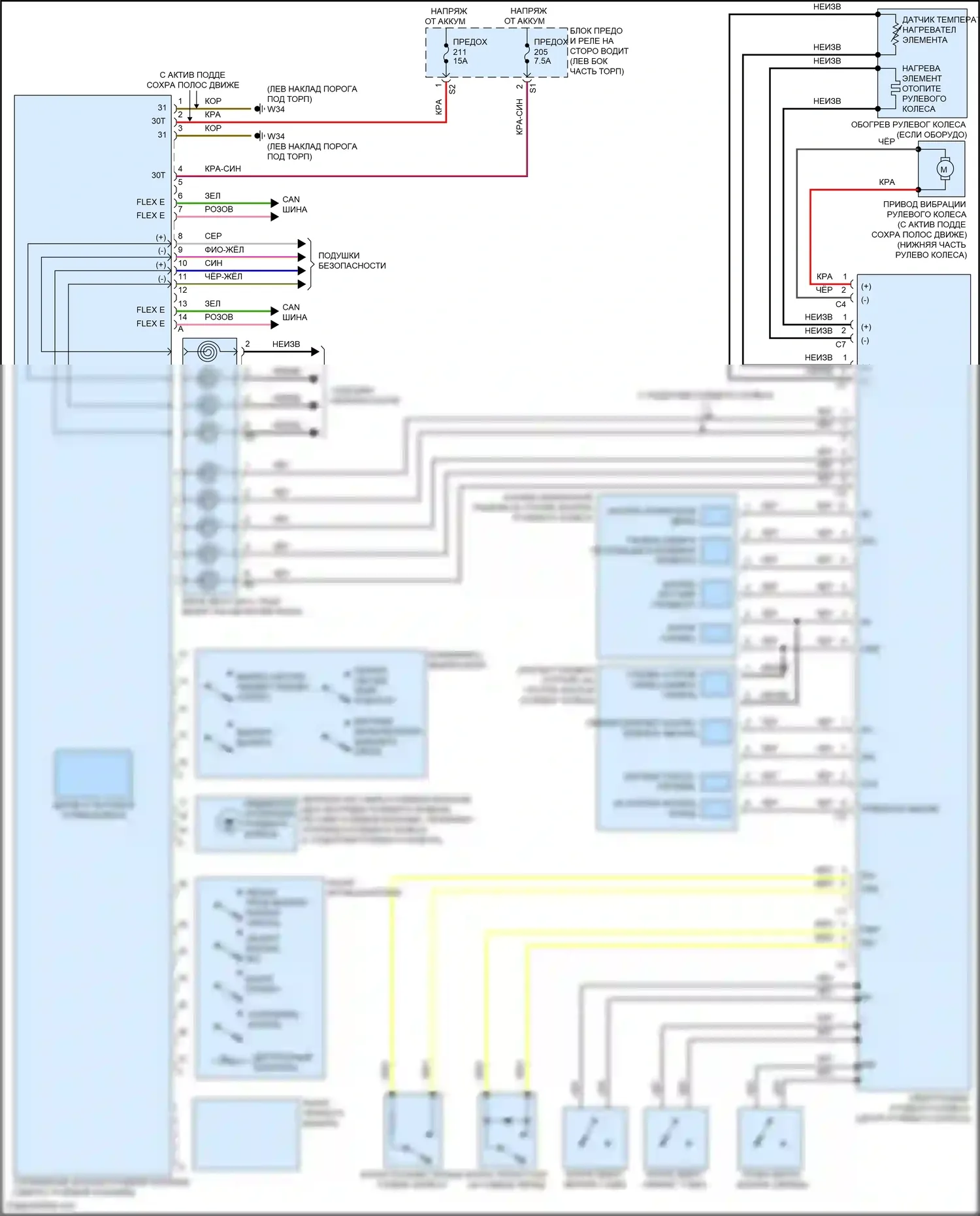 E-класс Mercedes-Benz W213/S213/C238/A238 рестайлинг (2020-2024): Электросхема рулевая колонка, купе 