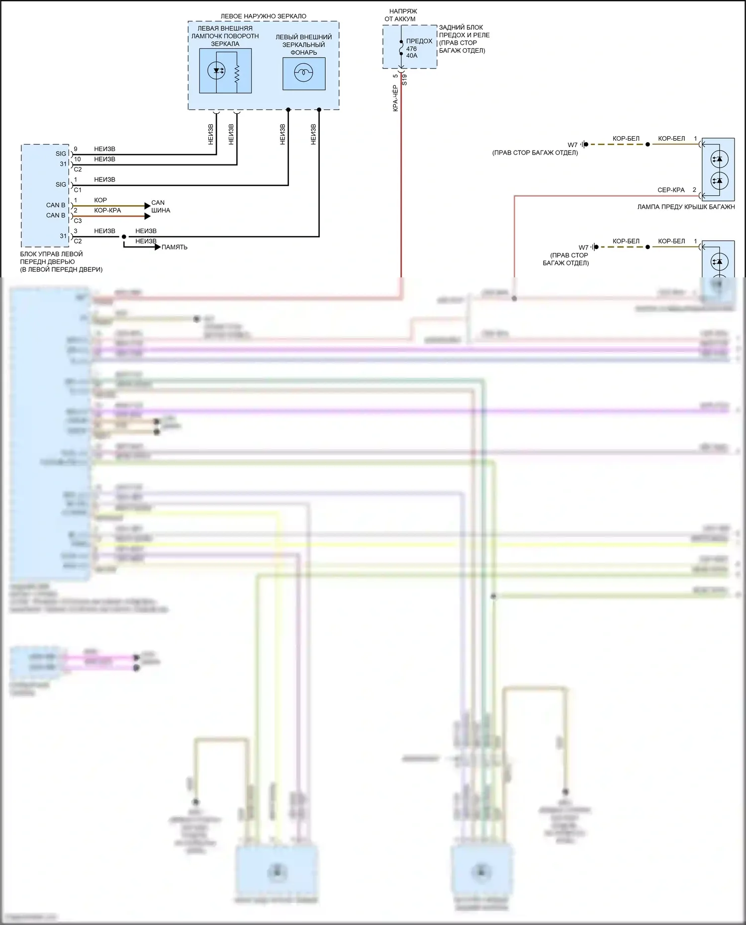 E-класс Mercedes-Benz W213/S213/C238/A238 рестайлинг (2020-2024): Электросхема фар и фонарей, купе без светодиодных фар (1 из 3) 