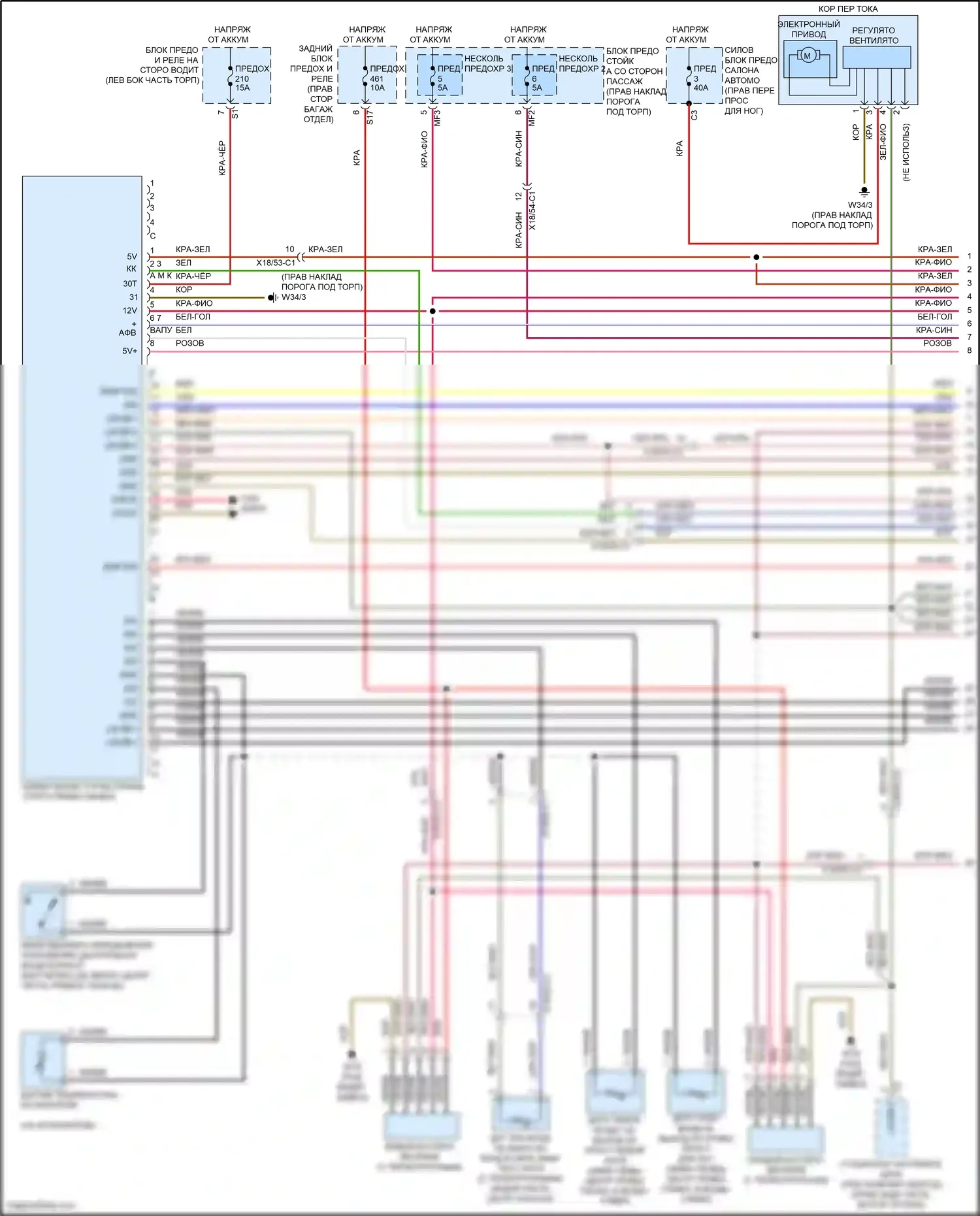 E-класс Mercedes-Benz W213/S213/C238/A238 рестайлинг (2020-2024): Электросхема климат контроля (1 из 3) 