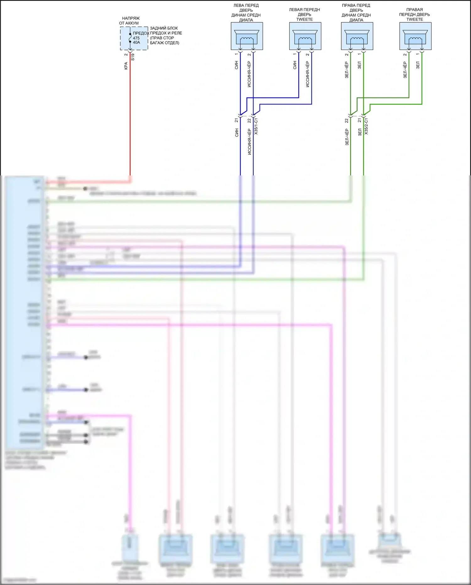 E-класс Mercedes-Benz W213/S213/C238/A238 рестайлинг (2020-2024): Электросхема усилителя звука, купе со звуком средней линии 