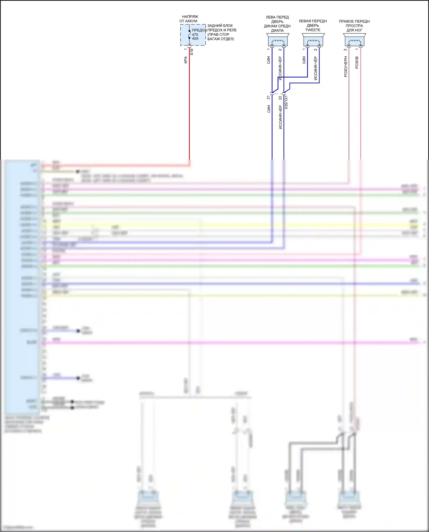 E-класс Mercedes-Benz W213/S213/C238/A238 рестайлинг (2020-2024): Электросхема усилителя звука, с высококачественной звуковой системой (1 из 2) 