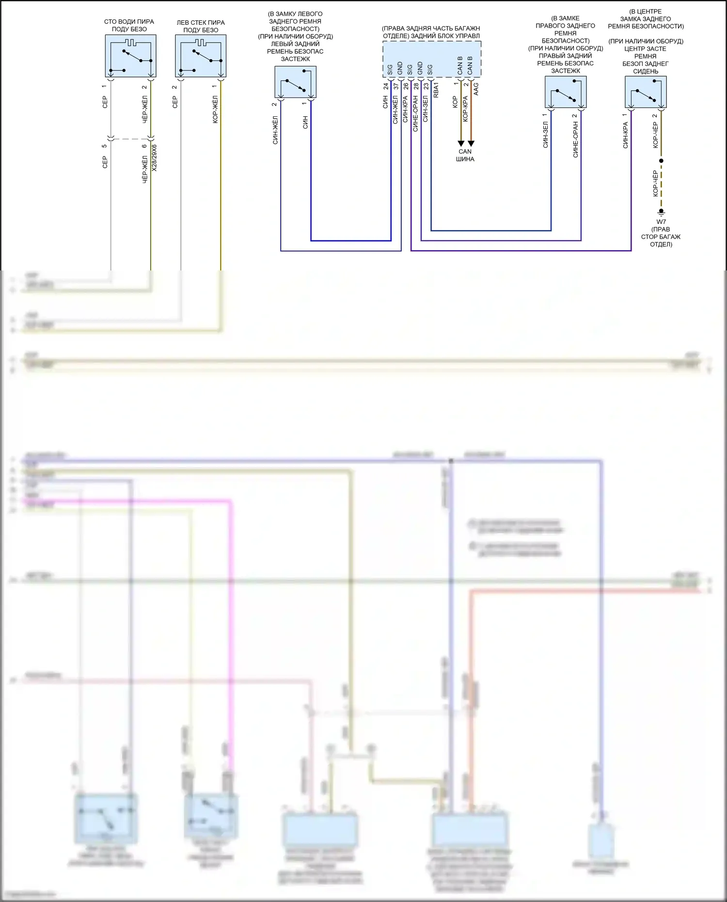 E-класс Mercedes-Benz W213/S213/C238/A238 рестайлинг (2020-2024): Электросхема подушек безопасности, седан (2 из 5) 