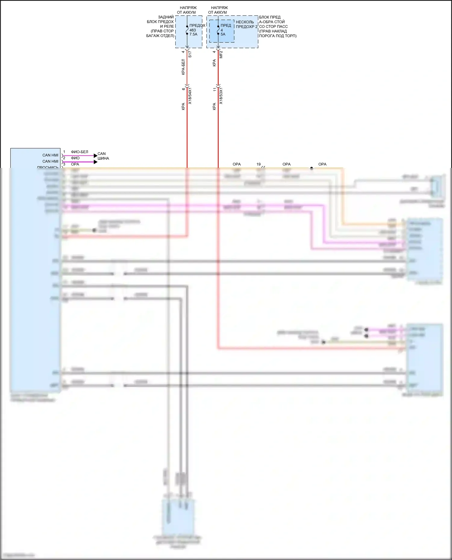 E-класс Mercedes-Benz W213/S213/C238/A238 рестайлинг (2020-2024): Электросхема приборной панели, вагон (1 из 3) 