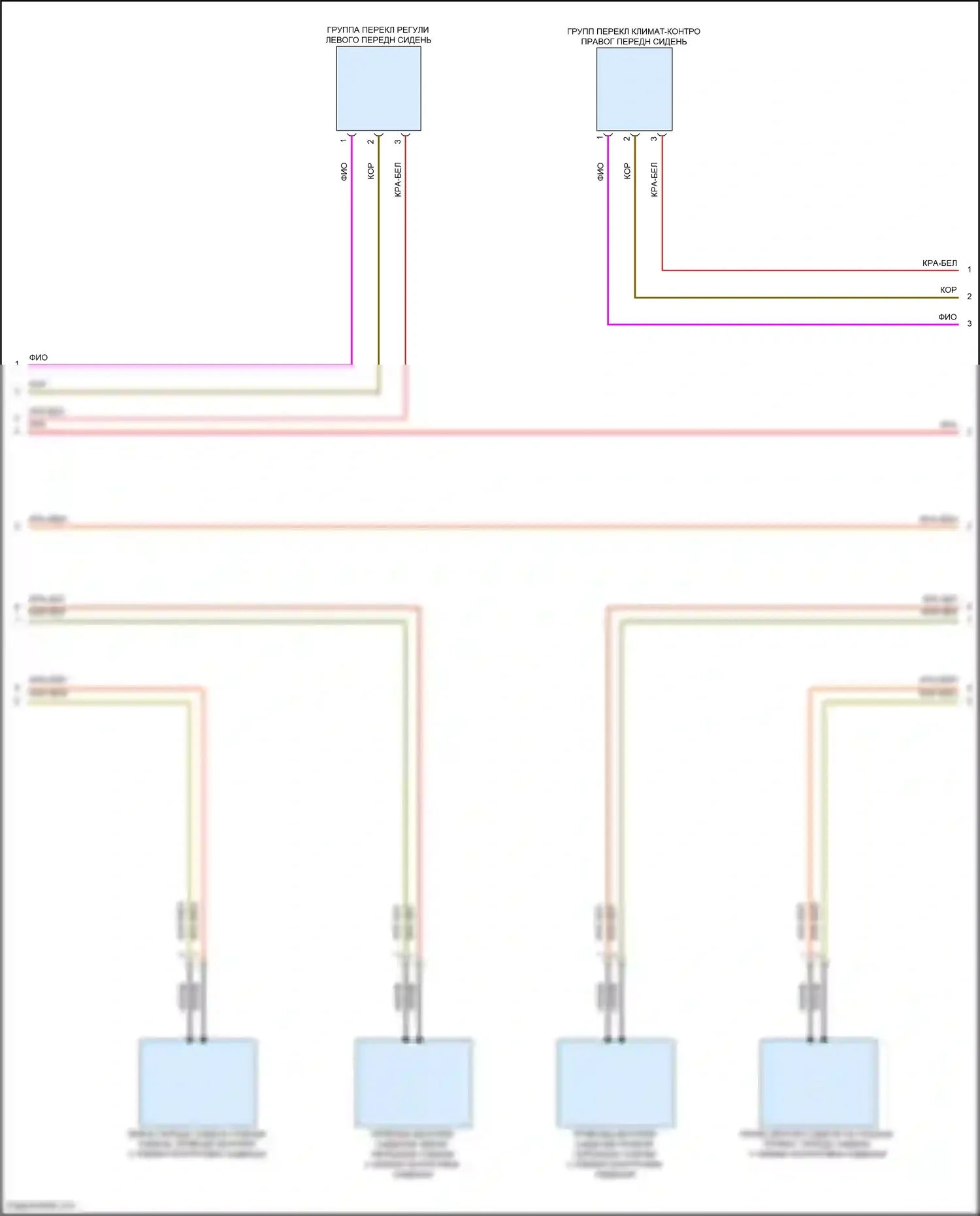 E-класс Mercedes-Benz W213/S213/C238/A238 рестайлинг (2020-2024): Электросхема передней вентиляции и подогрева сидений, вагон с памятью (2 из 3) 
