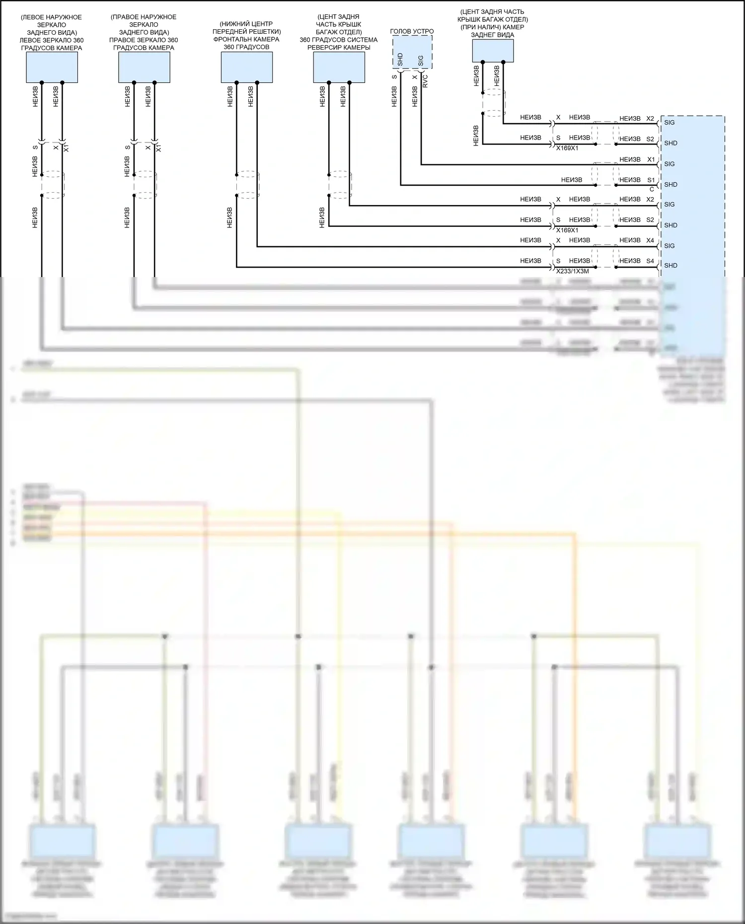 E-класс Mercedes-Benz W213/S213/C238/A238 рестайлинг (2020-2024): Электросхема парктроника, вагон (2 из 2) 