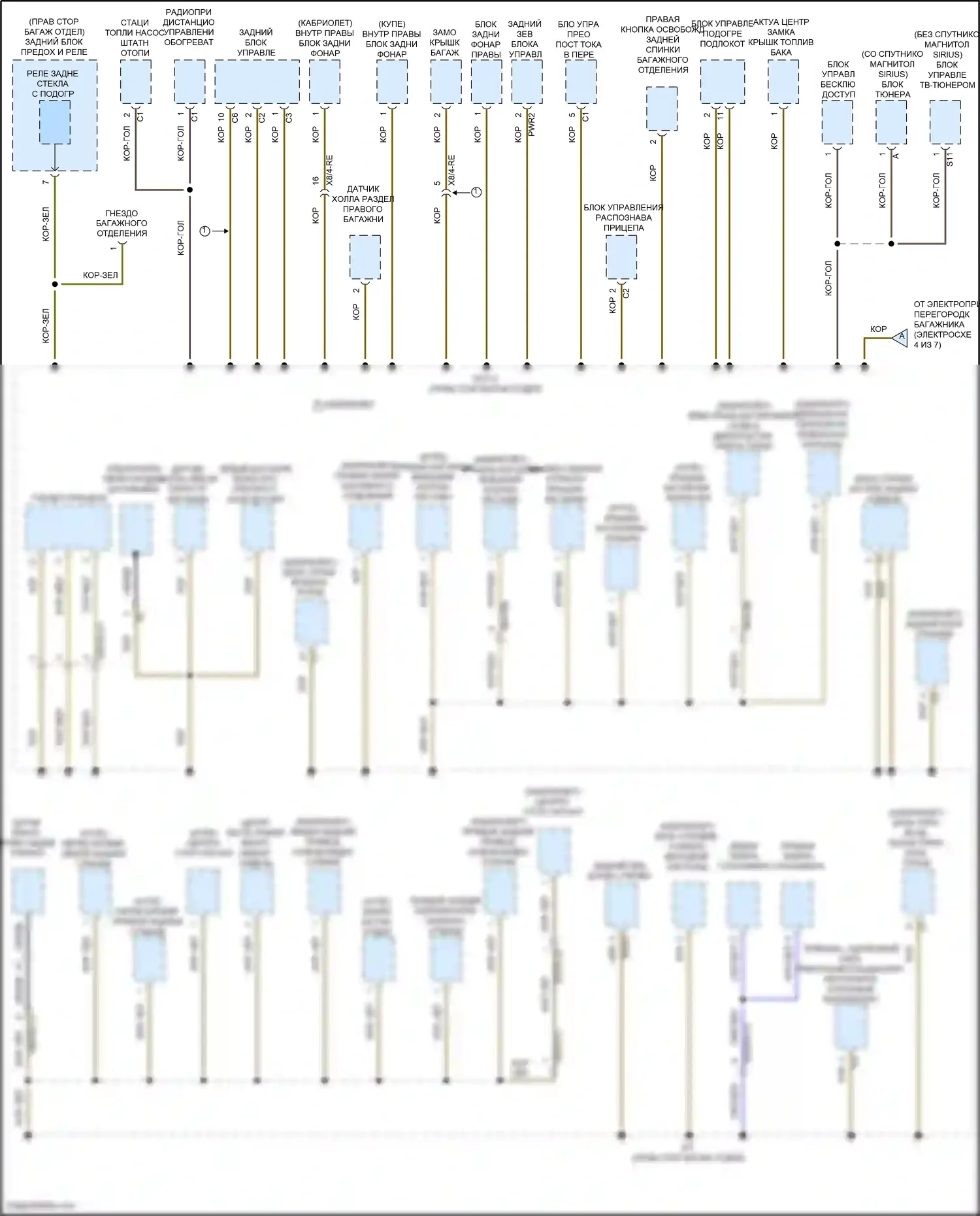 E-класс Mercedes-Benz W213/S213/C238/A238 рестайлинг (2020-2024): Электросхема разводки массы, купе (2 из 7) 