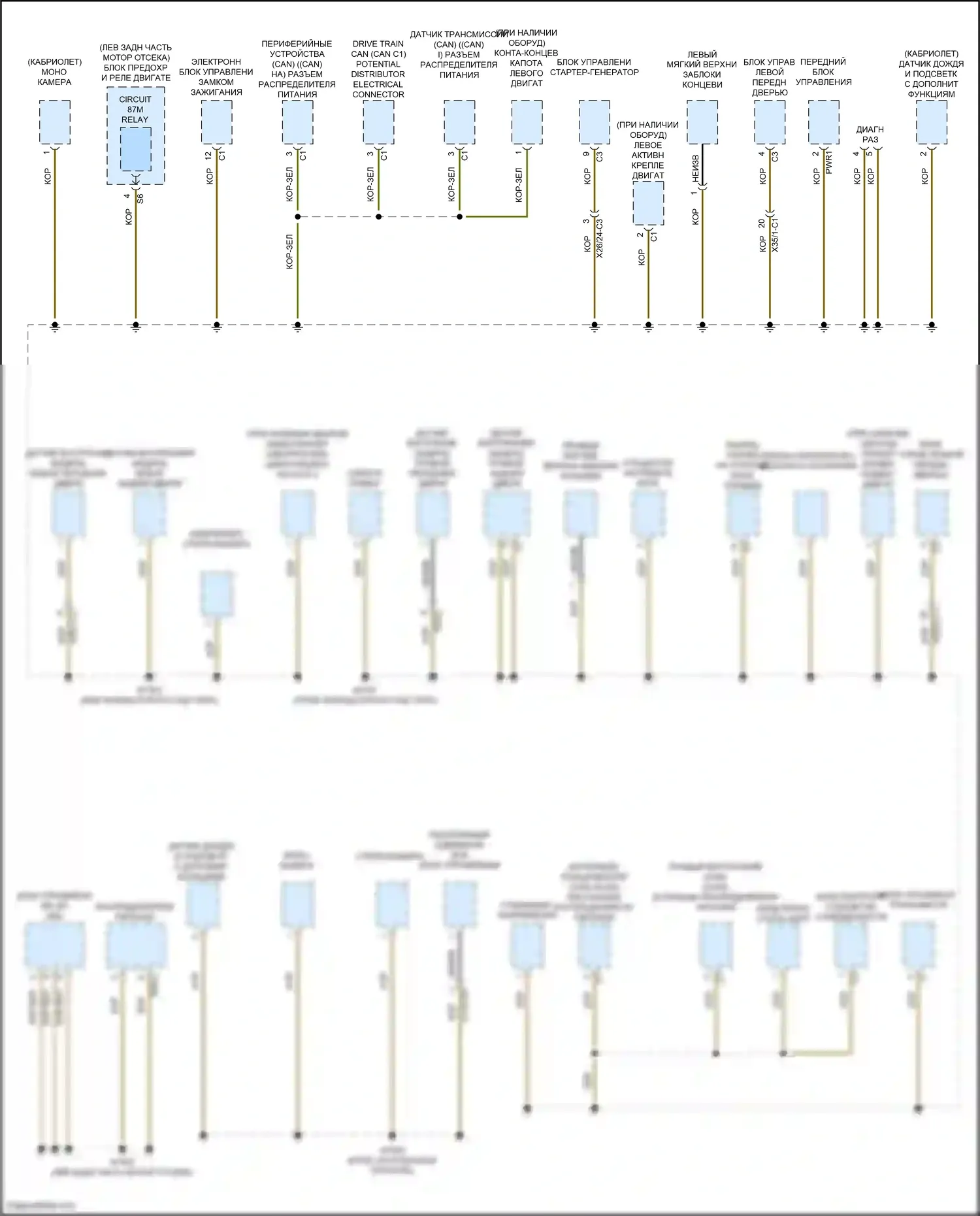 E-класс Mercedes-Benz W213/S213/C238/A238 рестайлинг (2020-2024): Электросхема разводки массы, купе (6 из 7) 