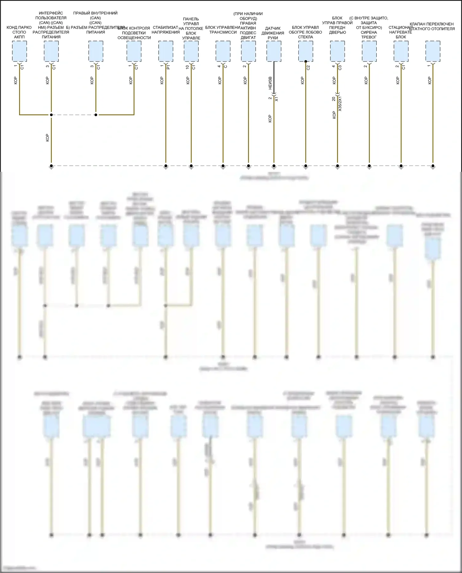 E-класс Mercedes-Benz W213/S213/C238/A238 рестайлинг (2020-2024): Электросхема разводки массы, вагон (5 из 7) 