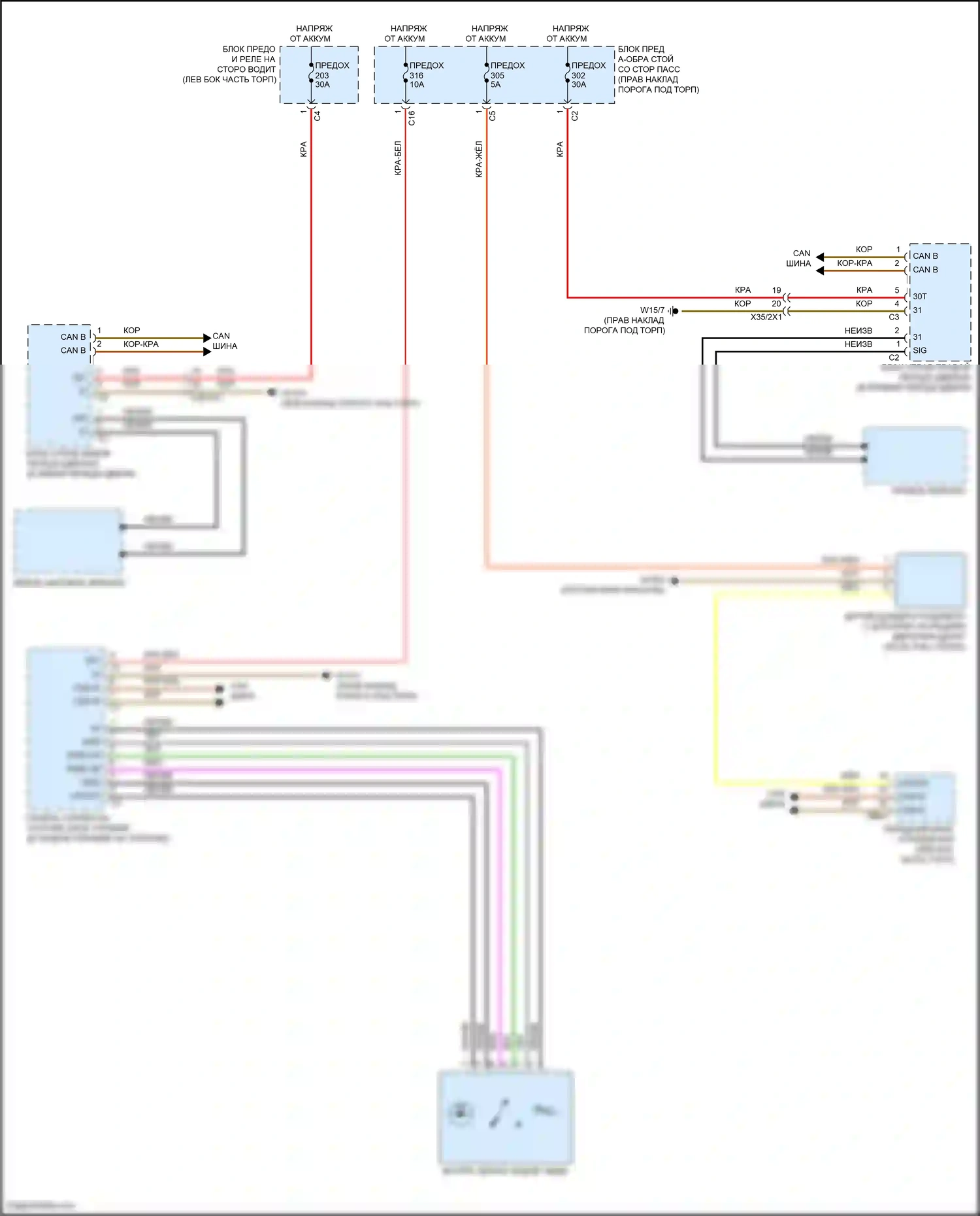 E-класс Mercedes-Benz W213/S213/C238/A238 рестайлинг (2020-2024): Электросхема автоматического дневного/ночного зеркала, вагон 