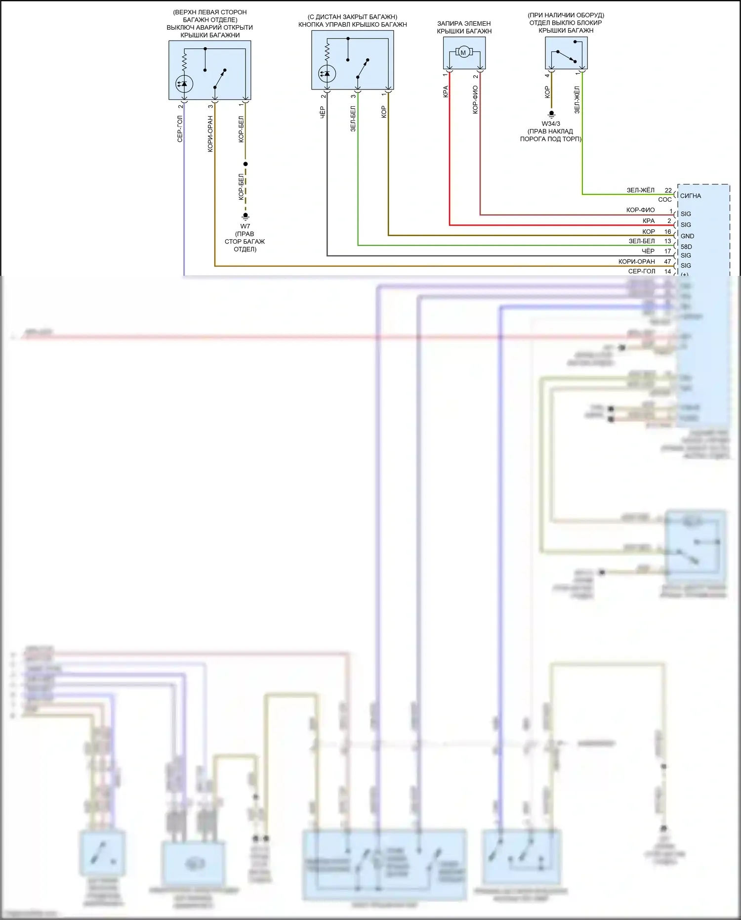 E-класс Mercedes-Benz W213/S213/C238/A238 (2016-2021): Электропривод багажника электросхема, купе (2 из 2) 