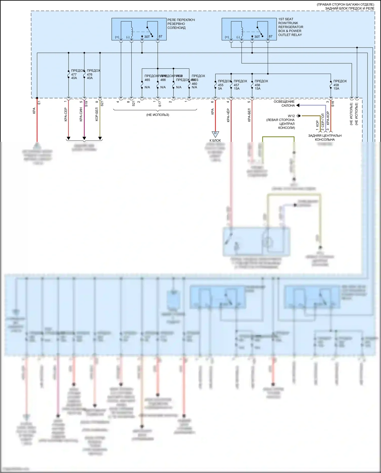 E-класс Mercedes-Benz W213/S213/C238/A238 (2016-2021): Электросхема блока предохранителей реле, купе (3 из 5) 
