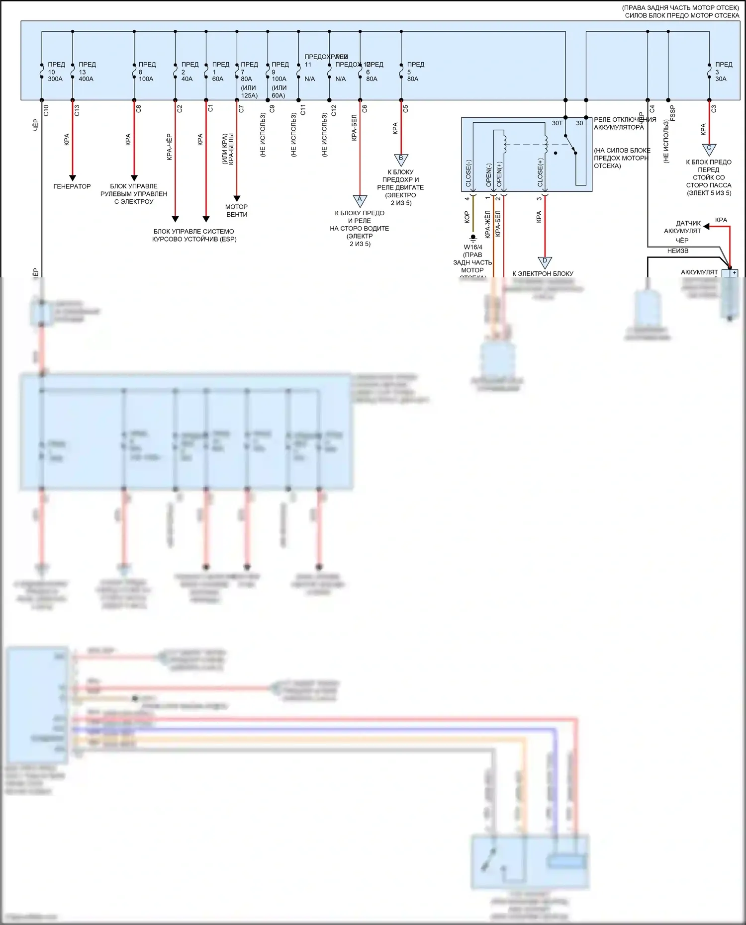 E-класс Mercedes-Benz W213/S213/C238/A238 (2016-2021): Электросхема блока предохранителей реле, седан (1 из 5) 