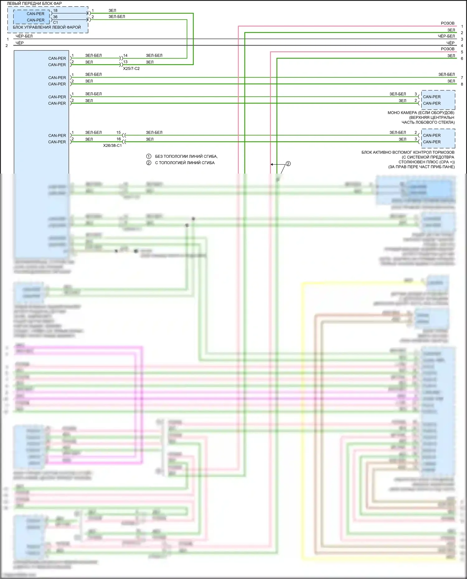 E-класс Mercedes-Benz W213/S213/C238/A238 (2016-2021): Электросхема шины высокого/низкого уровня (2 из 7) 