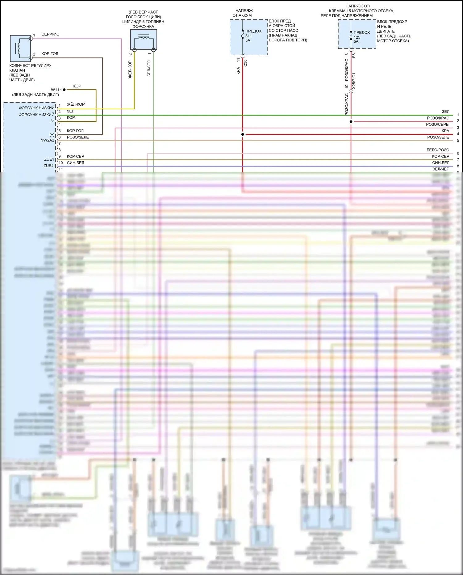 E-класс Mercedes-Benz W213/S213/C238/A238 (2016-2021): Электросхема двигателя 3,0л турбо (1 из 9) 