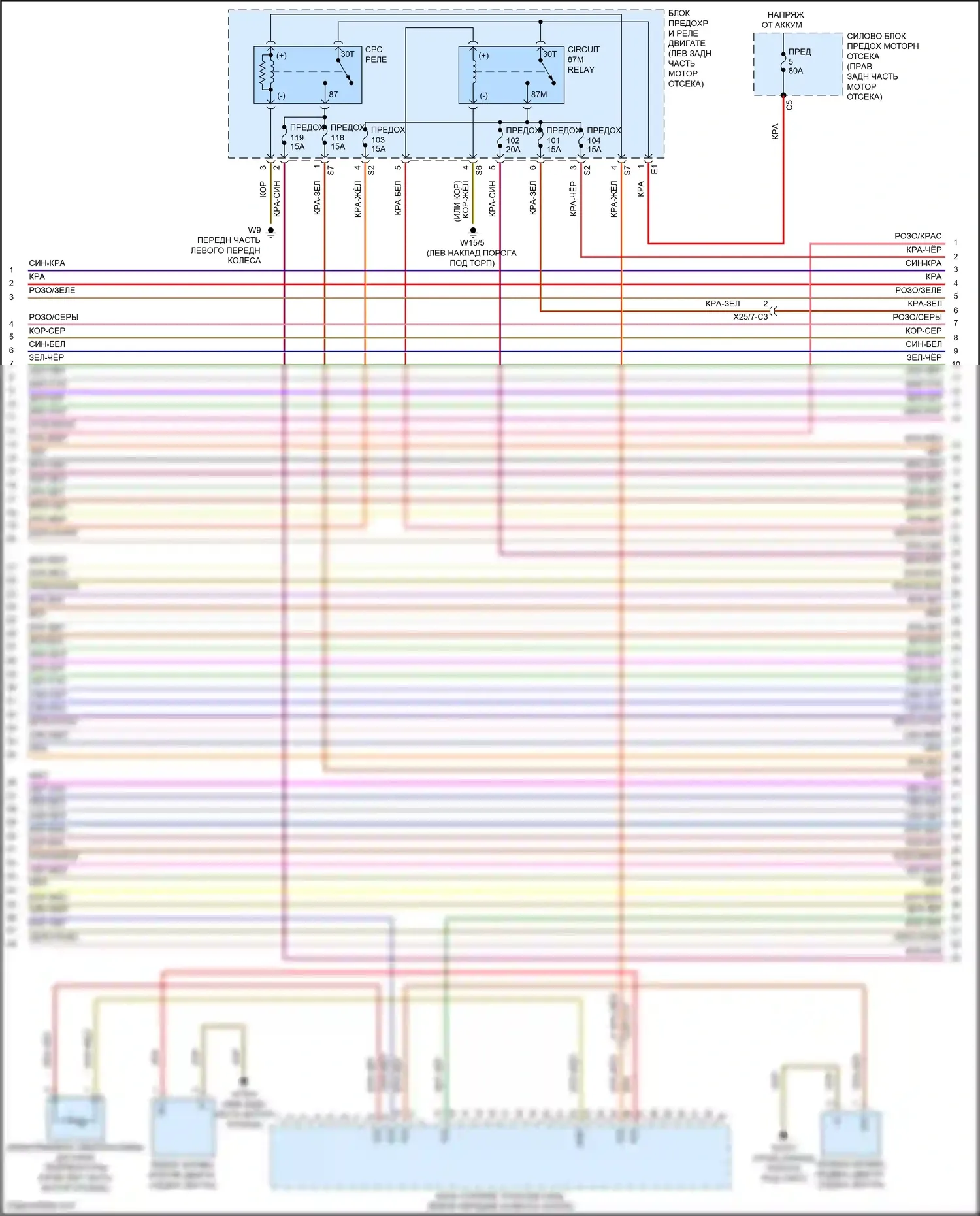 E-класс Mercedes-Benz W213/S213/C238/A238 (2016-2021): Электросхема двигателя 3,0л турбо (3 из 9) 