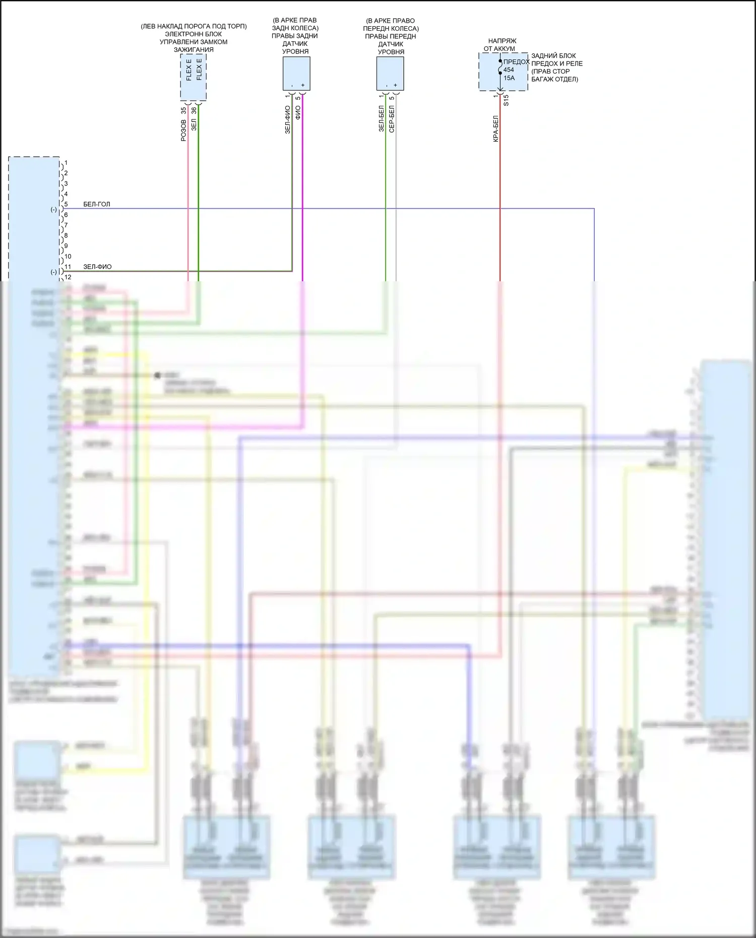 E-класс Mercedes-Benz W213/S213/C238/A238 (2016-2021): Электросхема управления электронными амортизаторами 